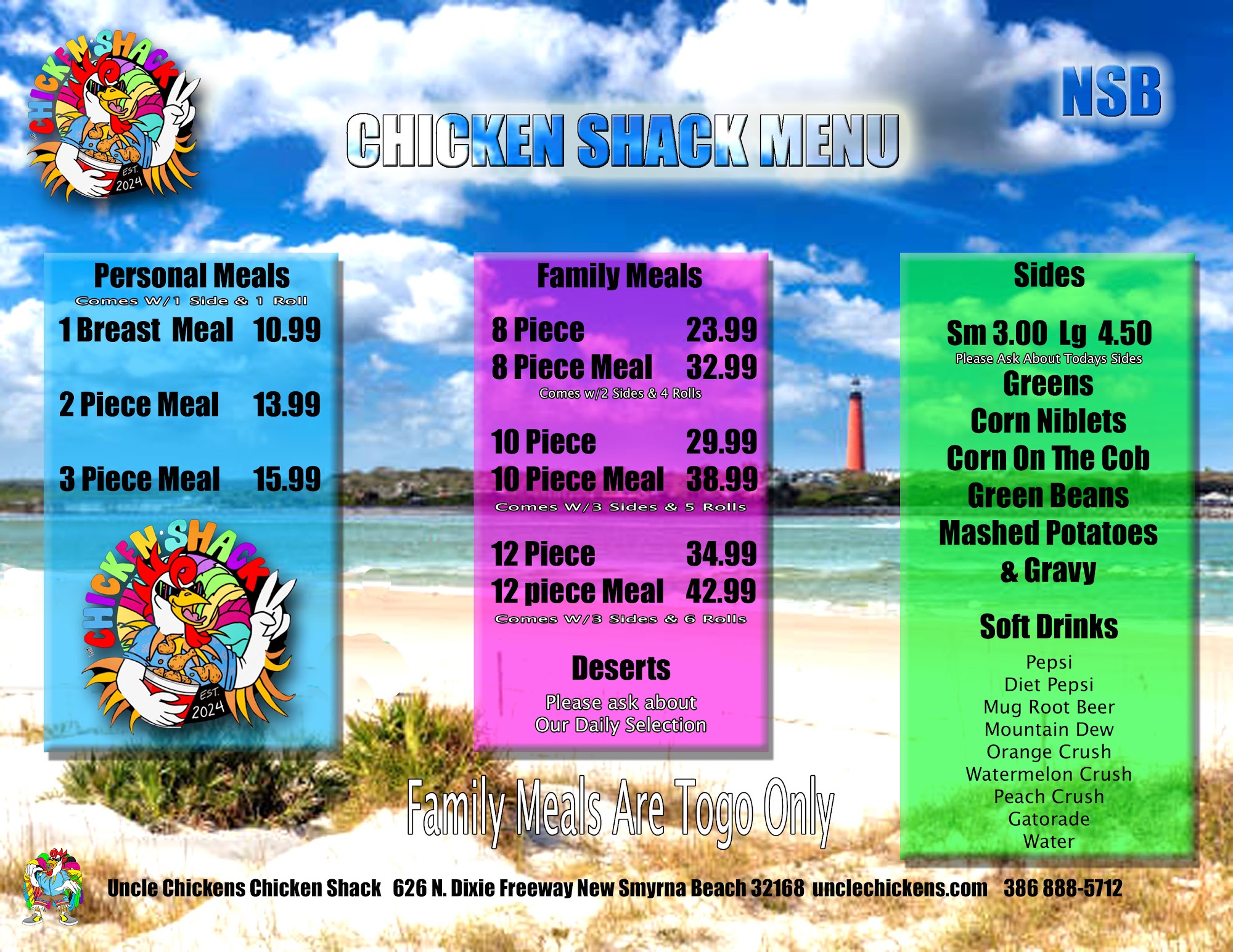 Chicken Shack Menu
