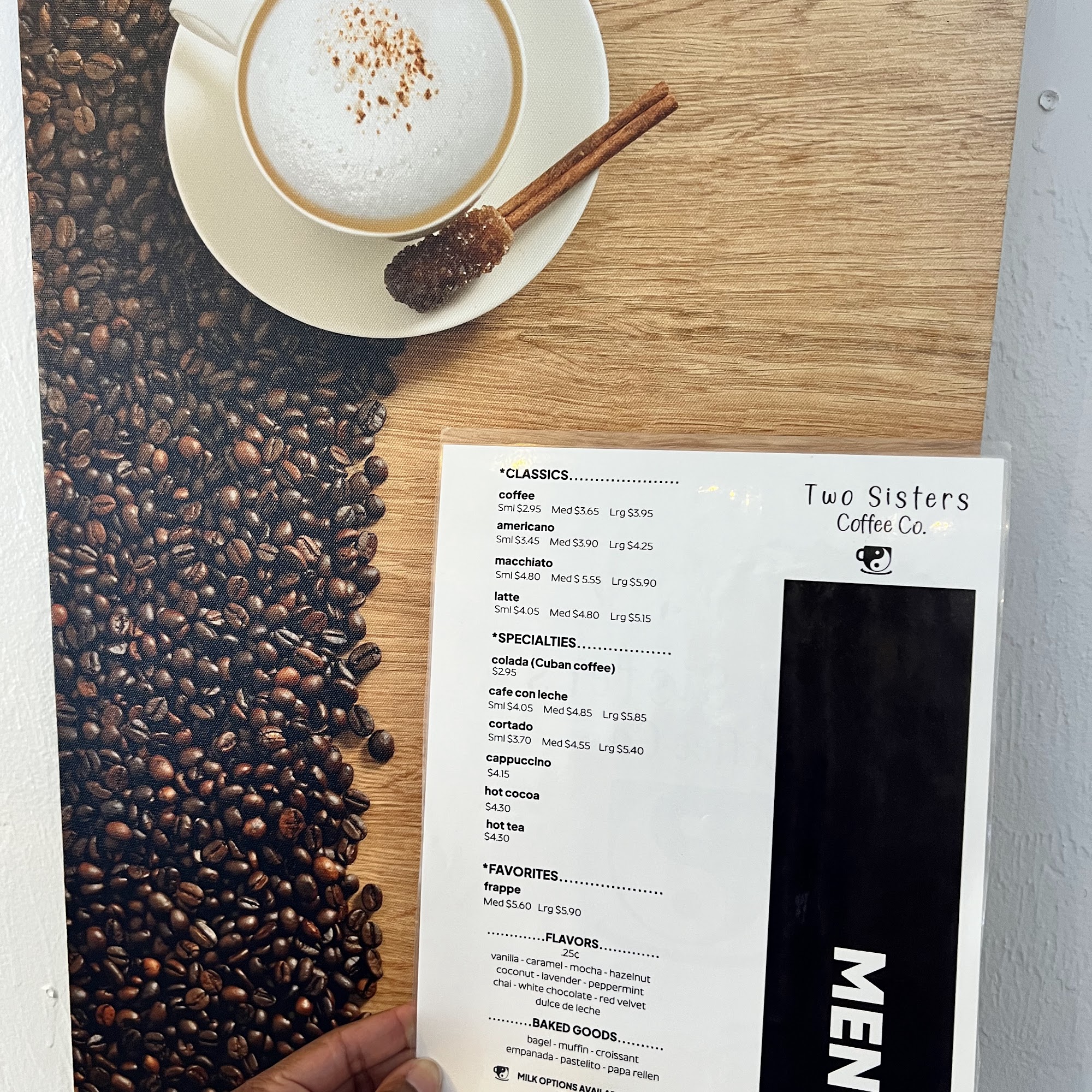 Two Sisters Coffee Co. Menu