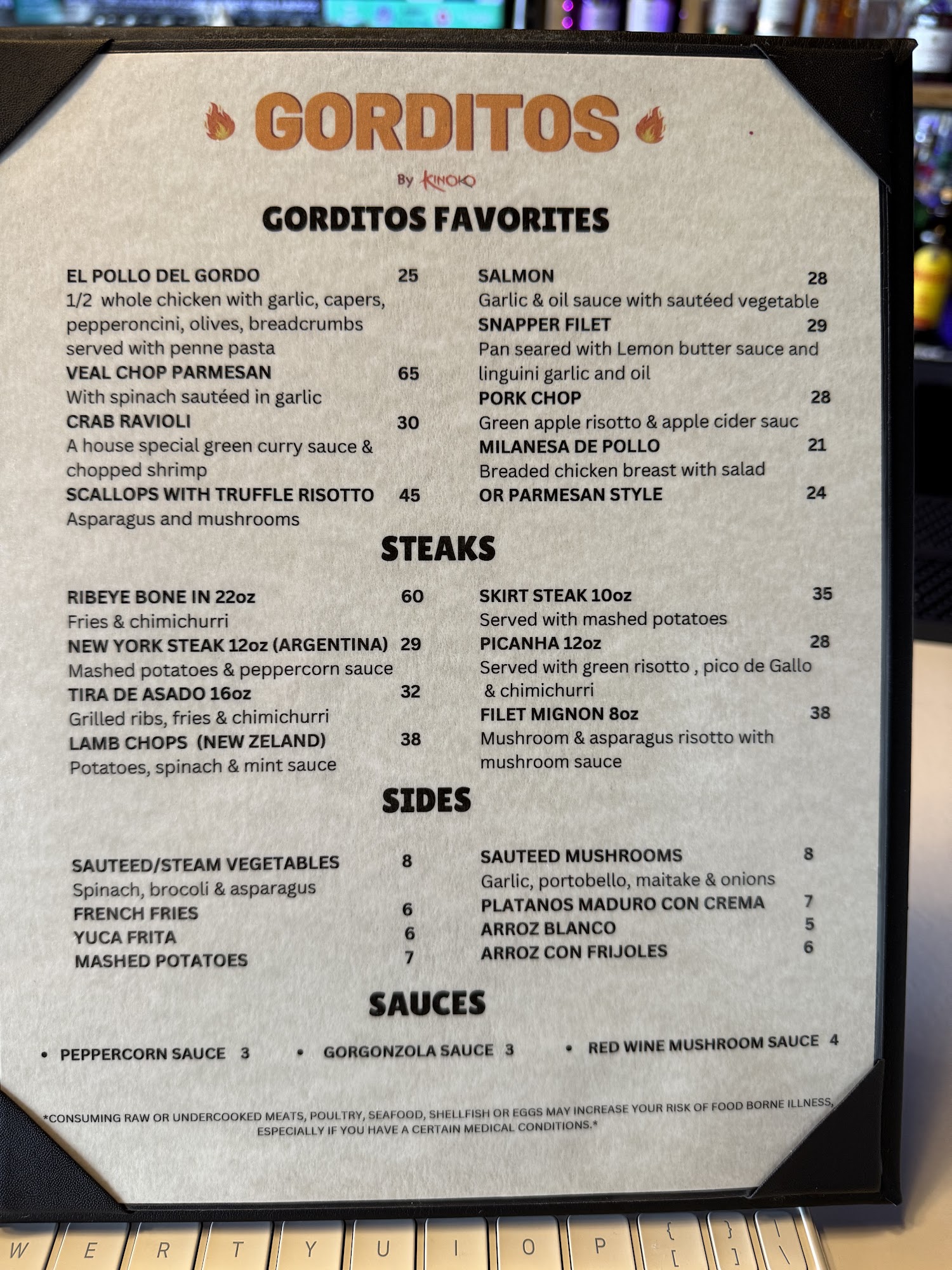 Gorditos Bar and Grill by Kinoko Menu