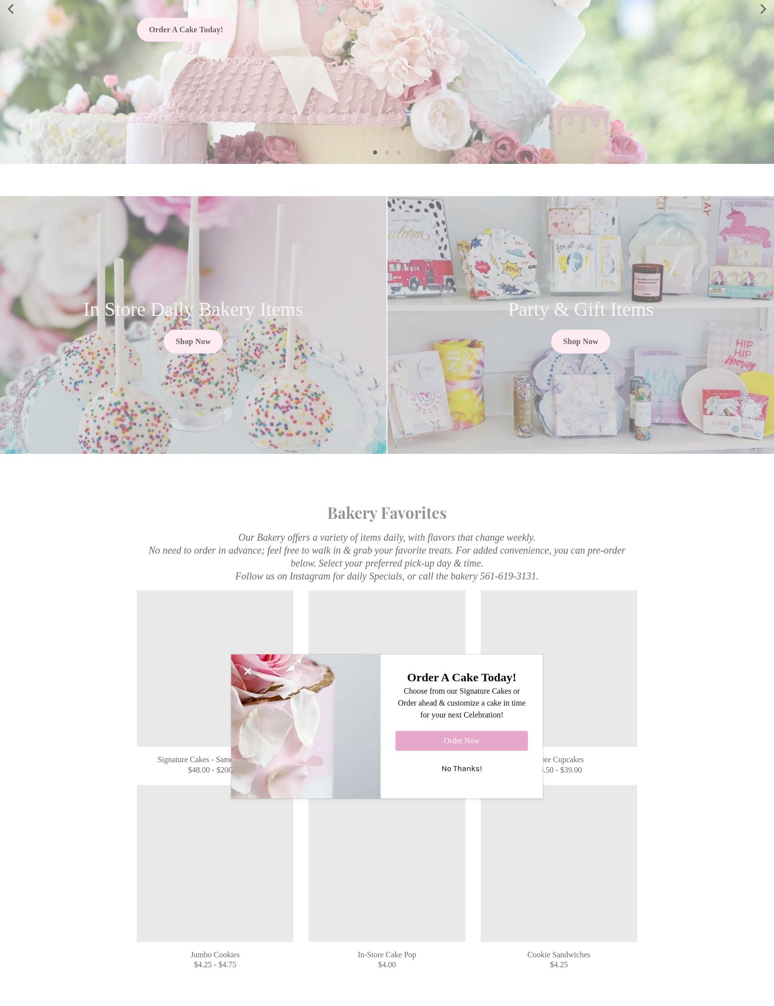 Southern Belle's Cakery Menu