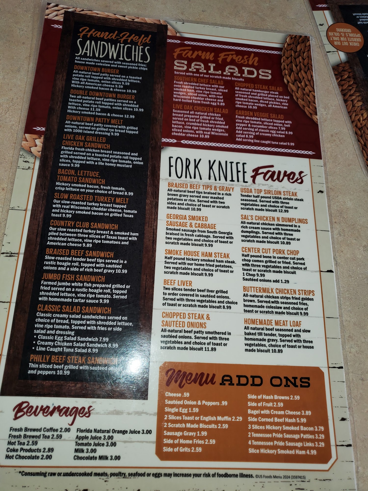 Diner on the Square Menu