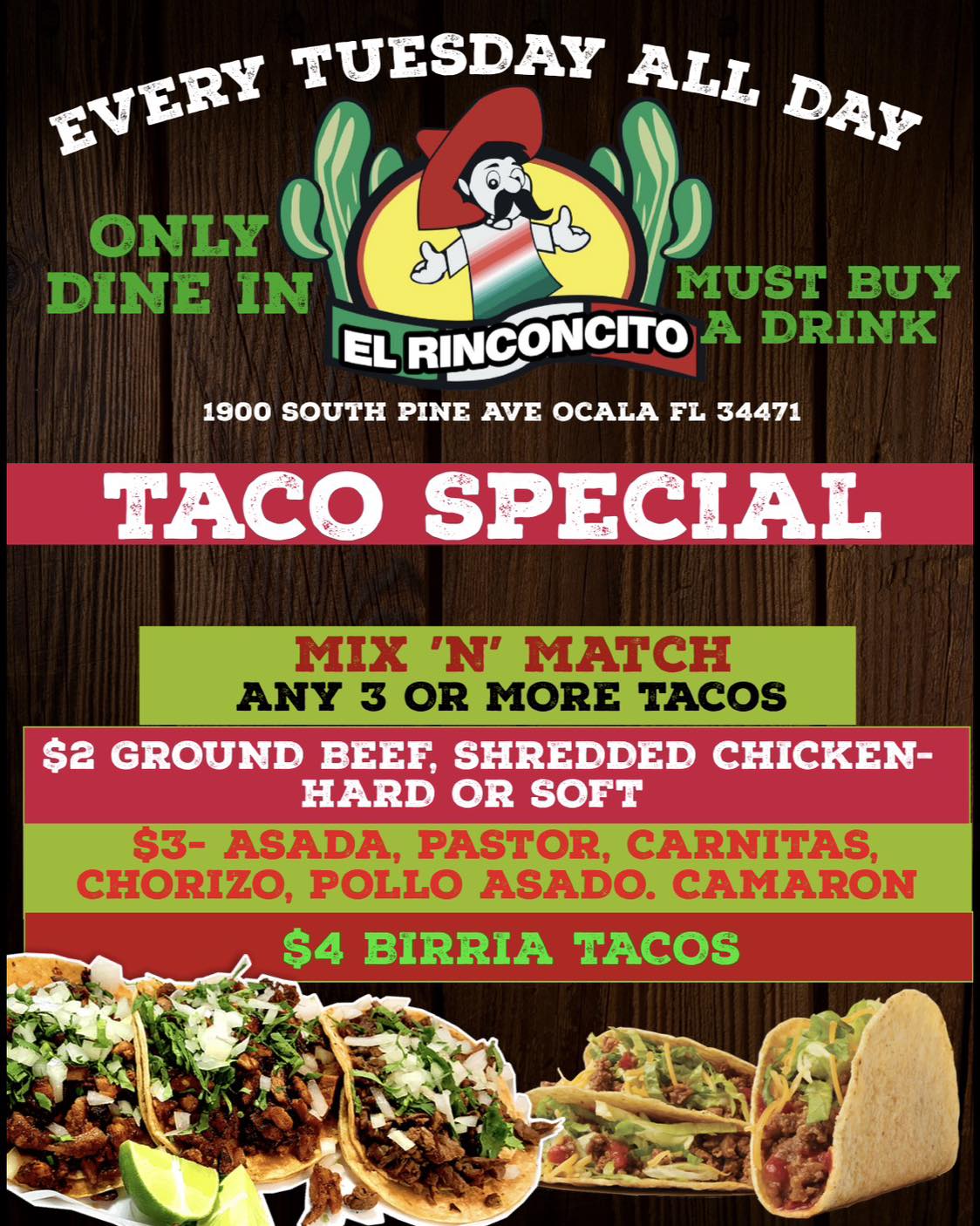 El Rinconcito Mexican Grill & Cantina Menu