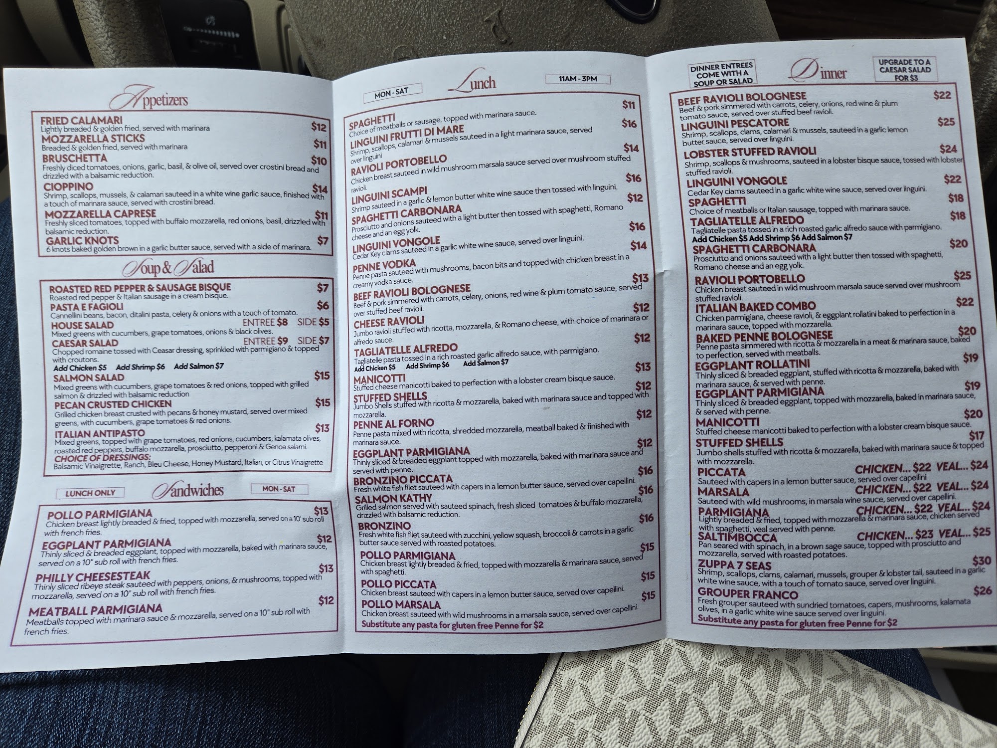 Franco's Italian Restaurant Menu
