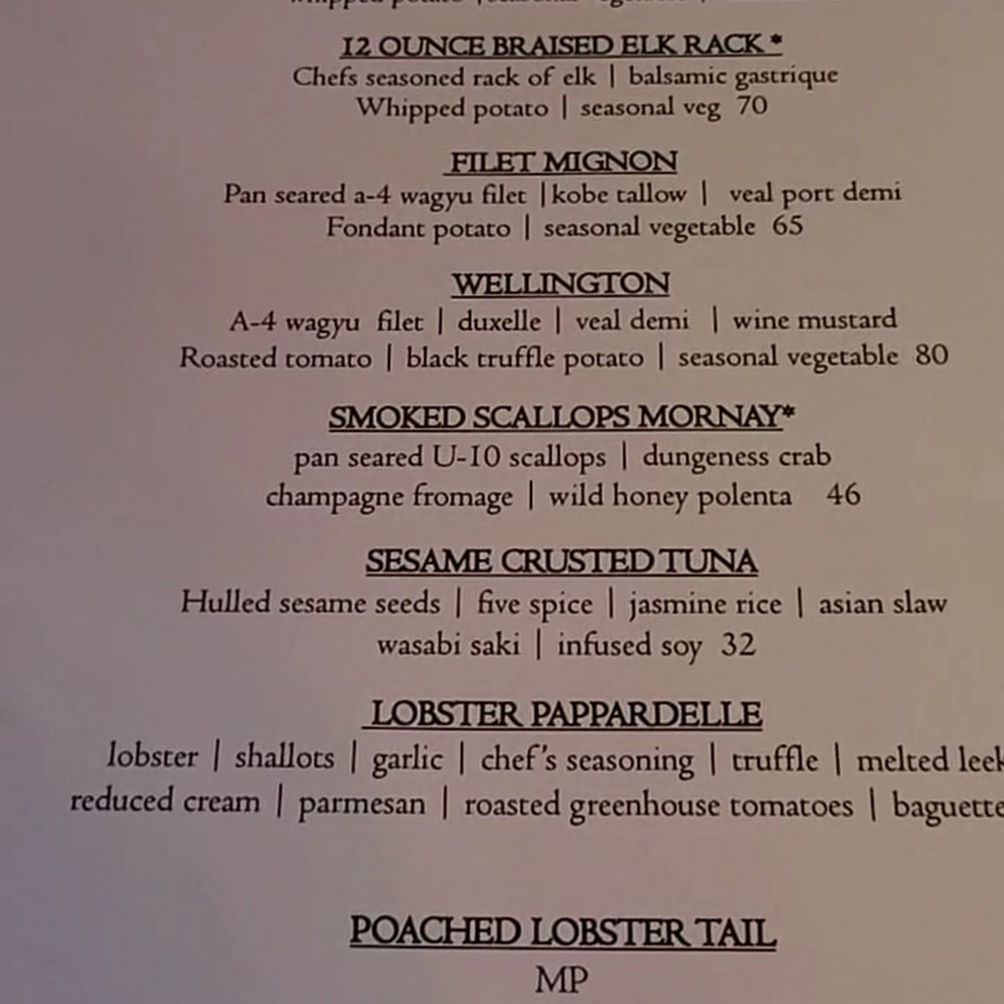 Three Six Bistro Menu