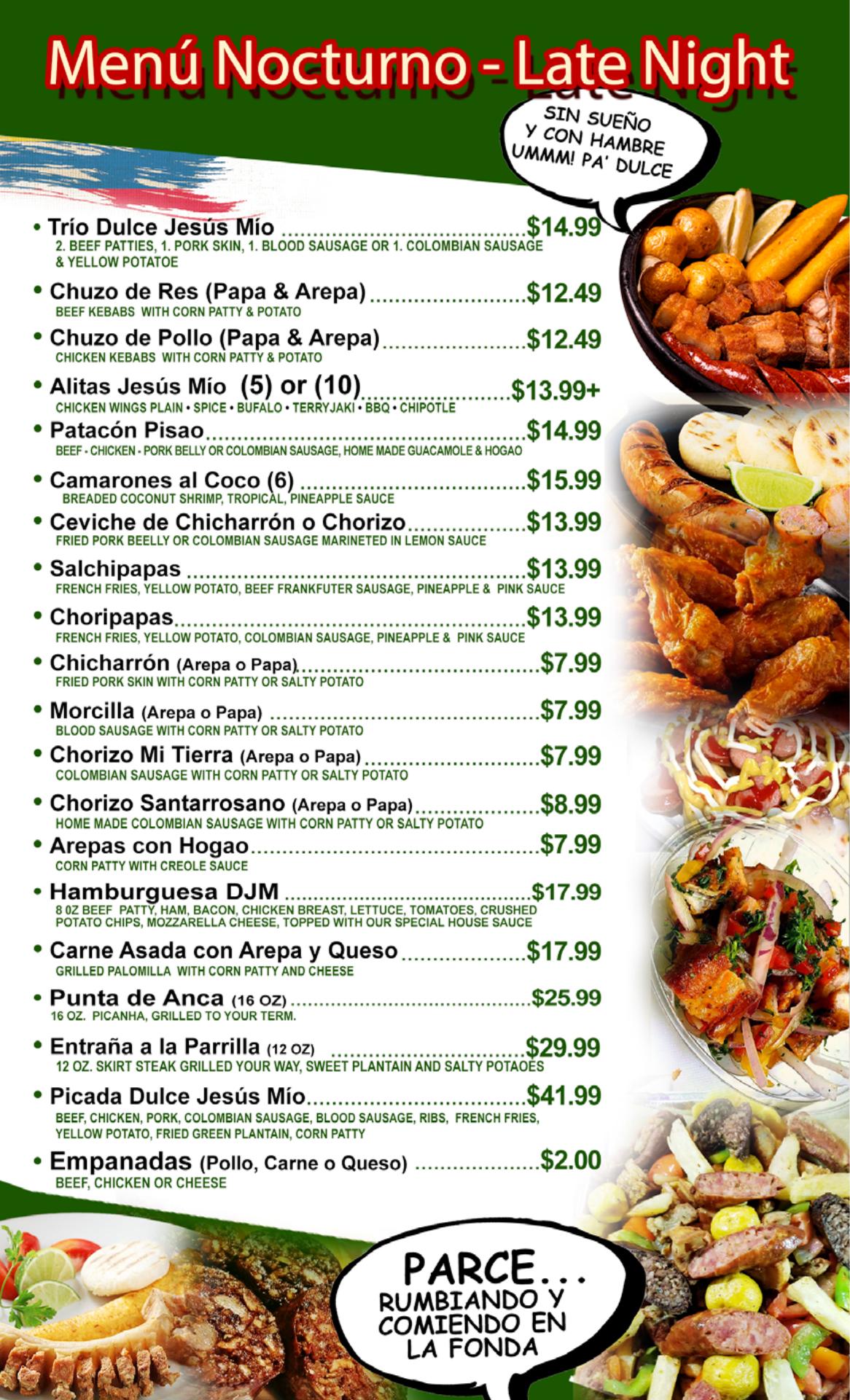 FONDA DULCE JESUS MIO OCALA Menu