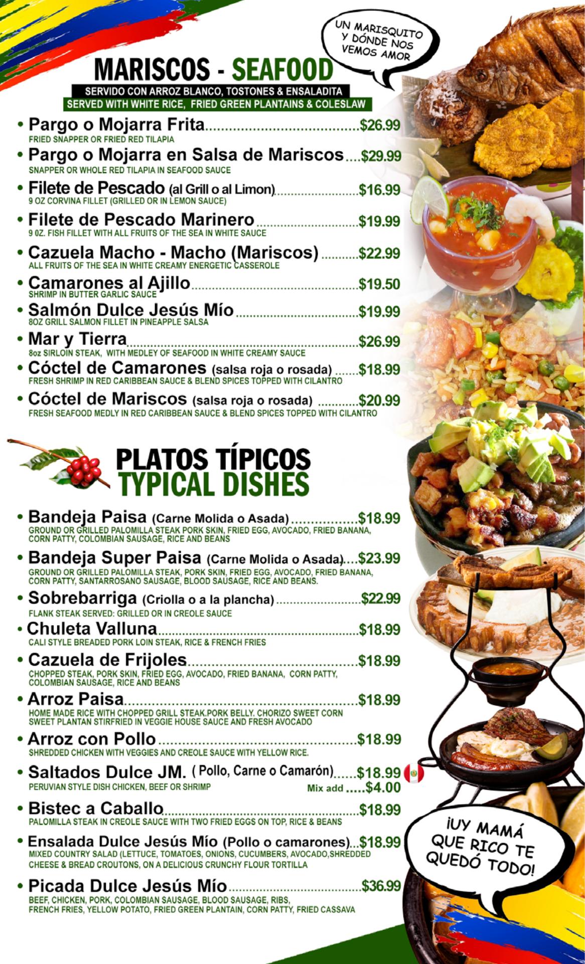 FONDA DULCE JESUS MIO OCALA Menu