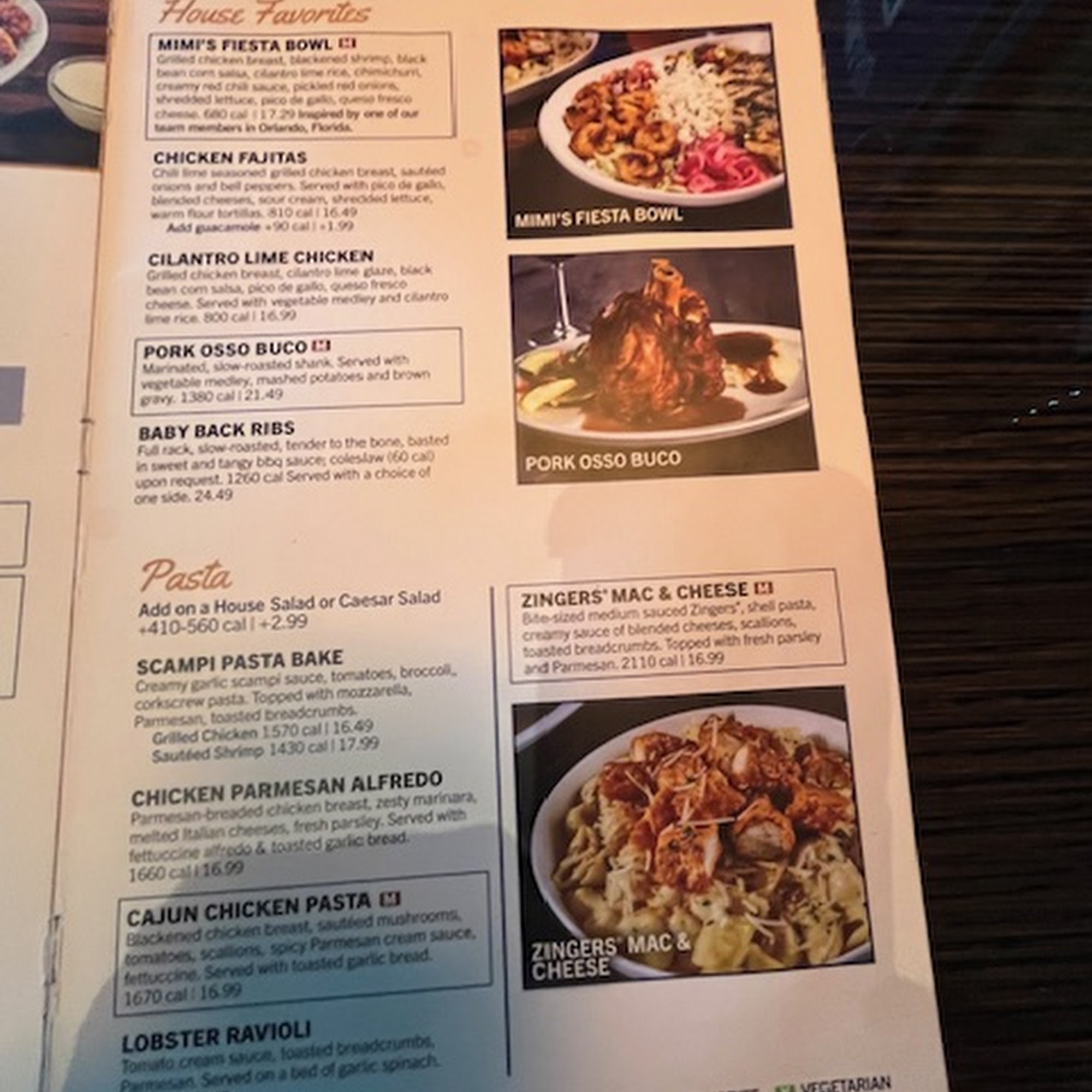 Miller's Ale House Menu