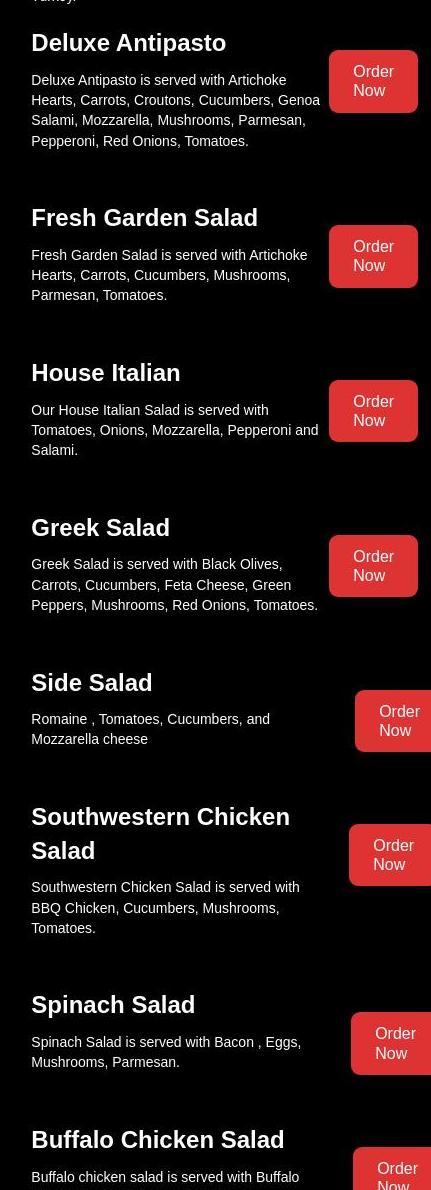 Pizza World Menu
