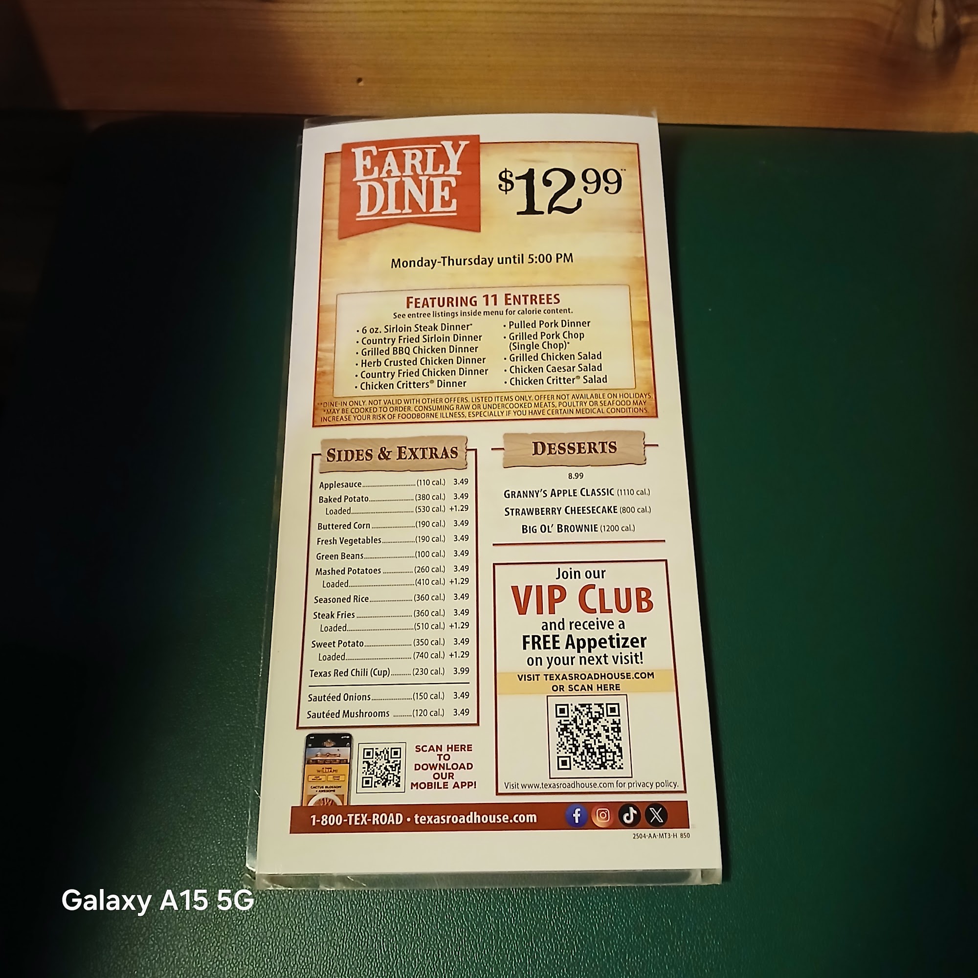 Texas Roadhouse Menu