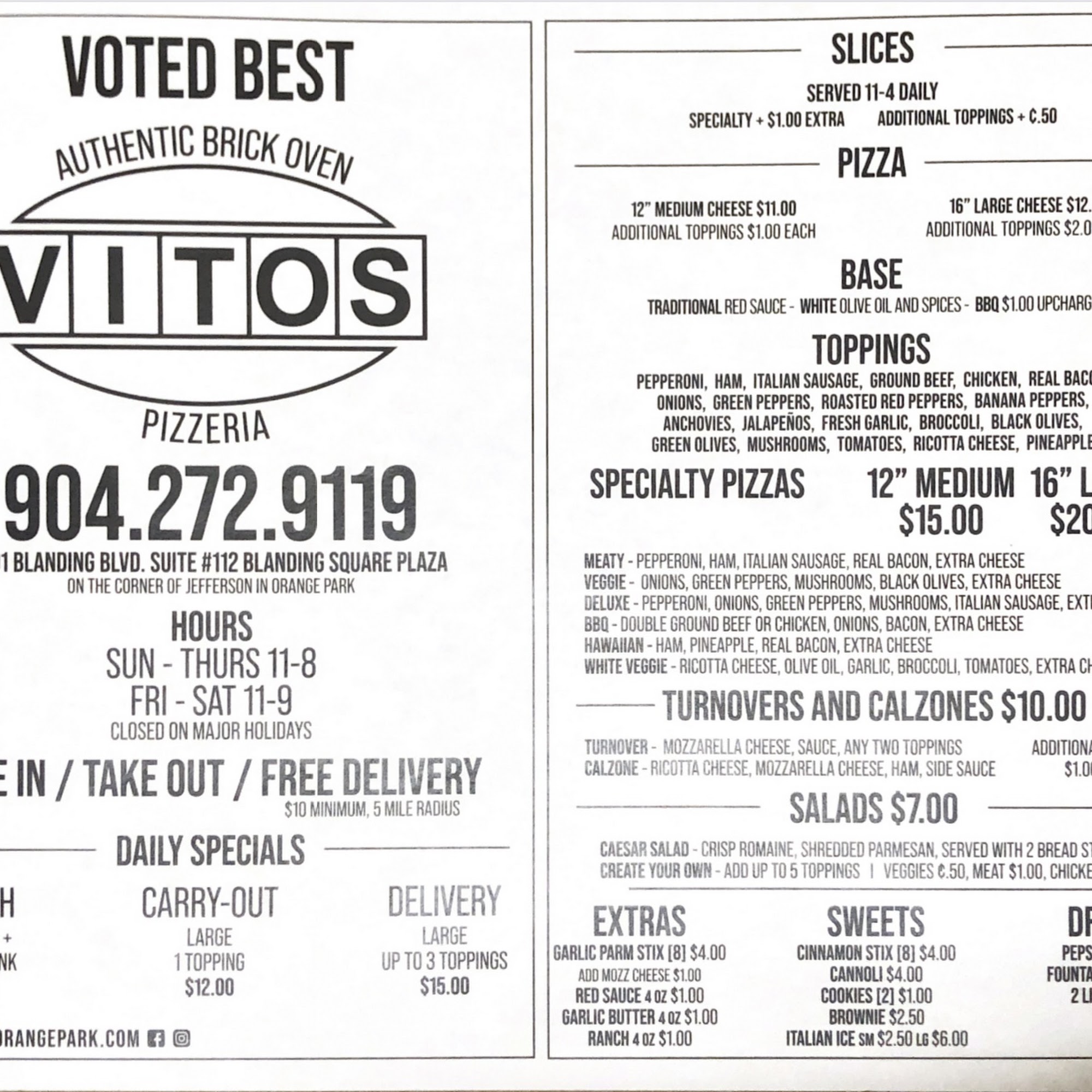 Vito's Pizzeria Orange Park