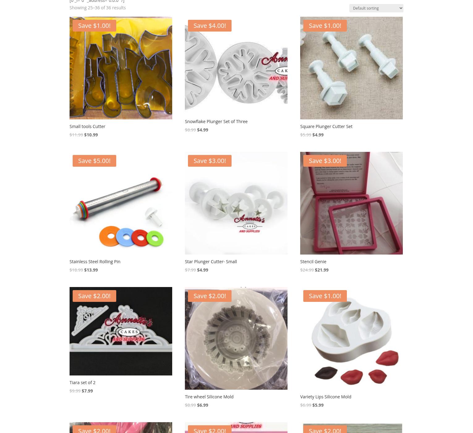 Annettes Cakes And Cake Supplies Menu