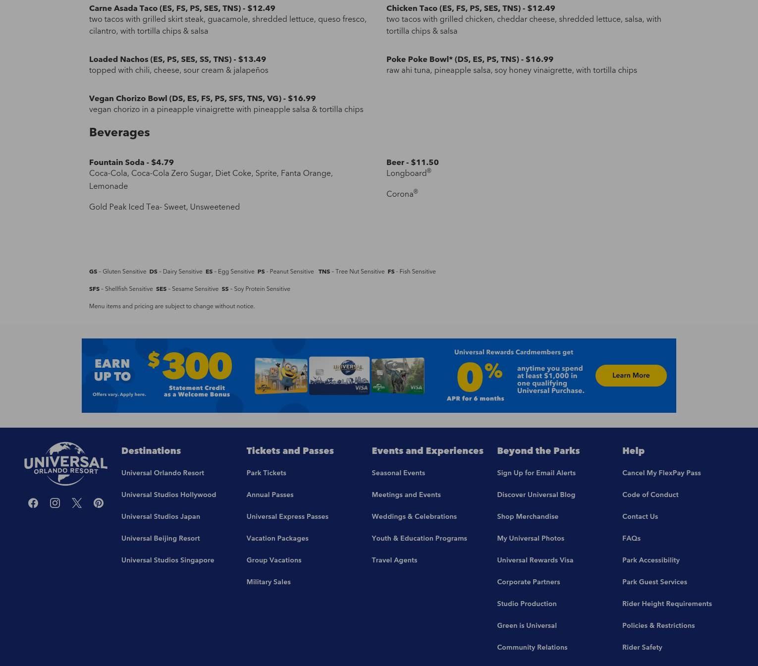 The Feasting Frog Menu