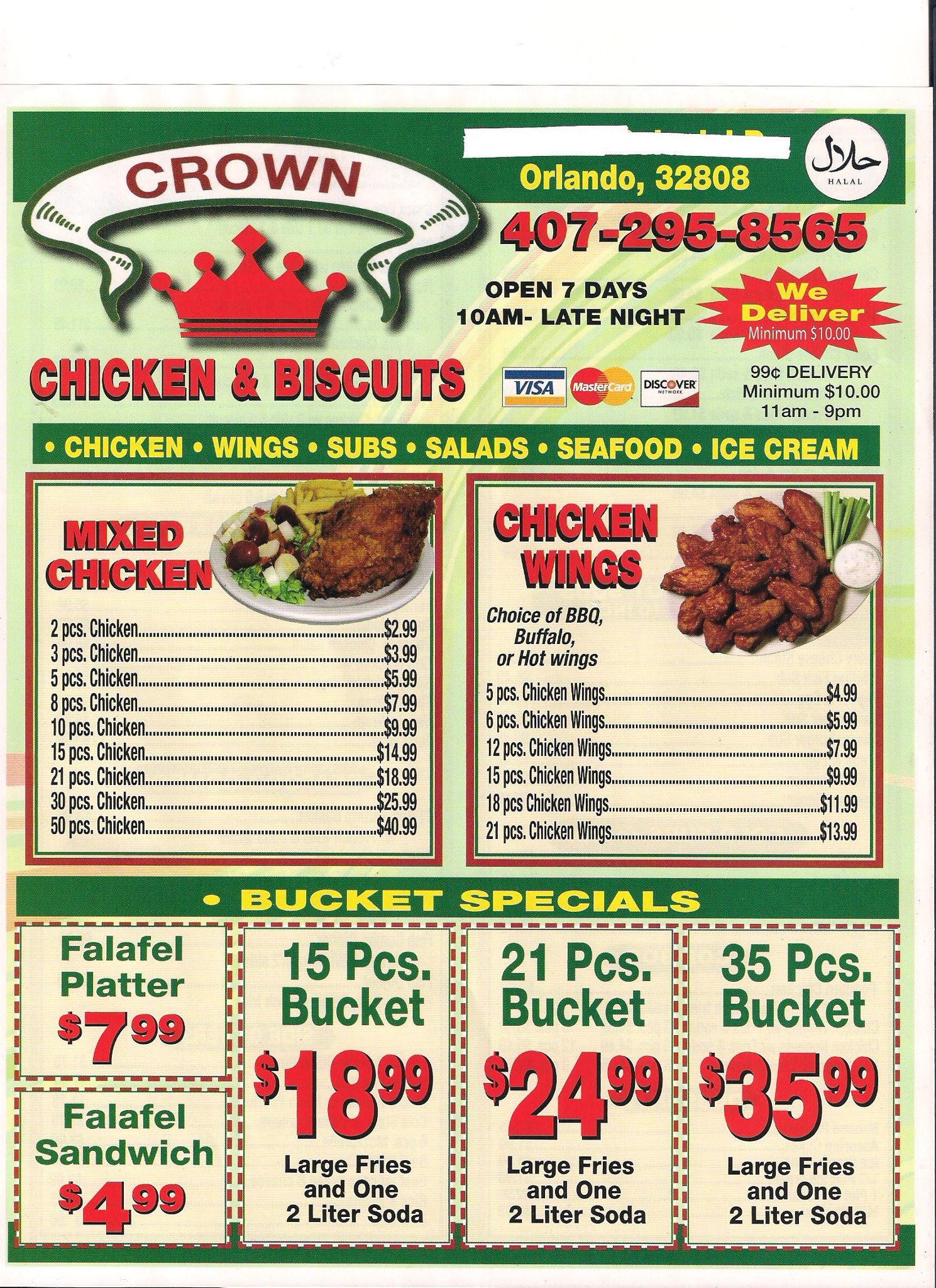 Crown Fried Chicken Menu