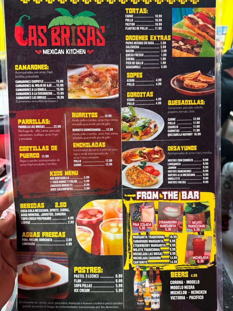 Las Brisas Mexican kitchen Menu