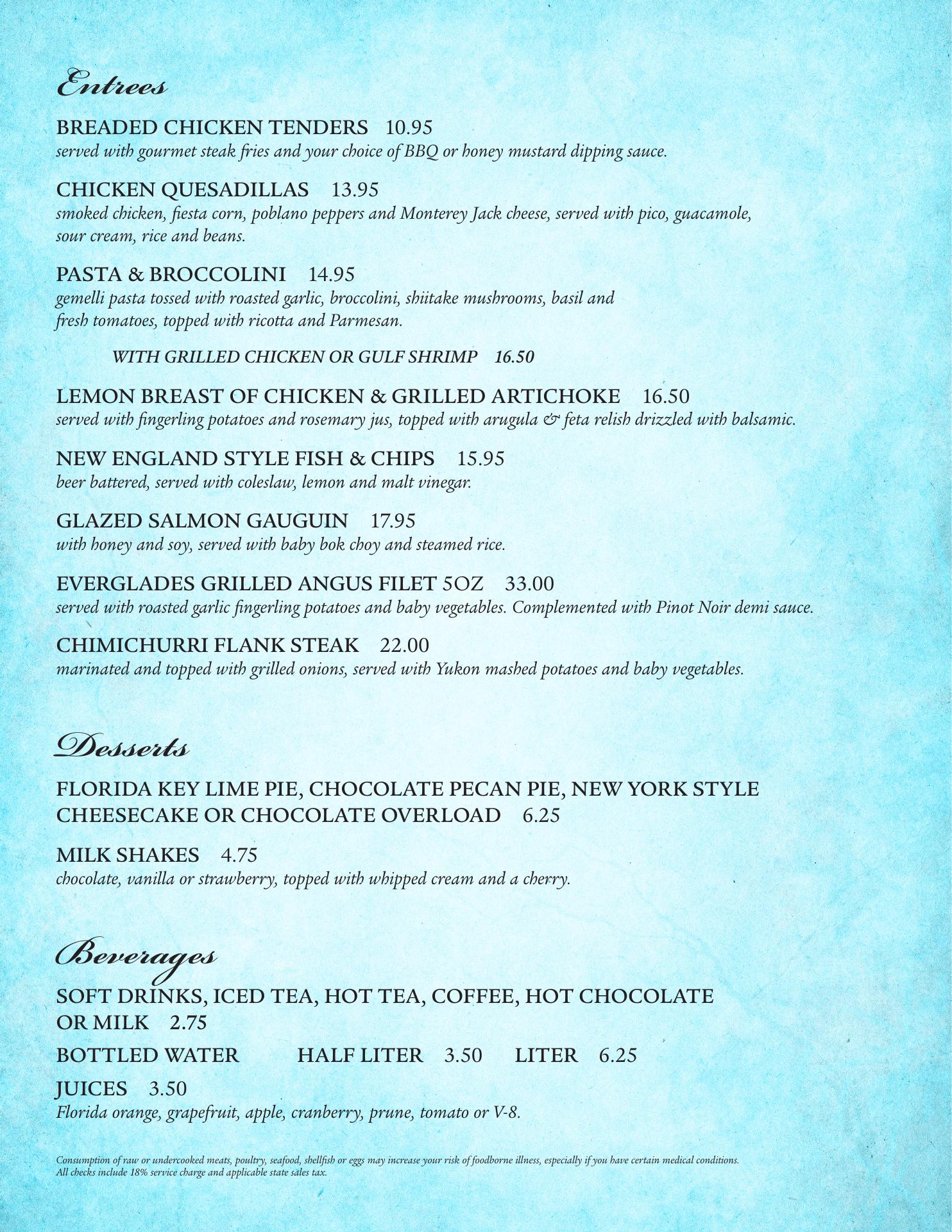 Sam & Bubbe's Lobby Bar & Lounge Menu