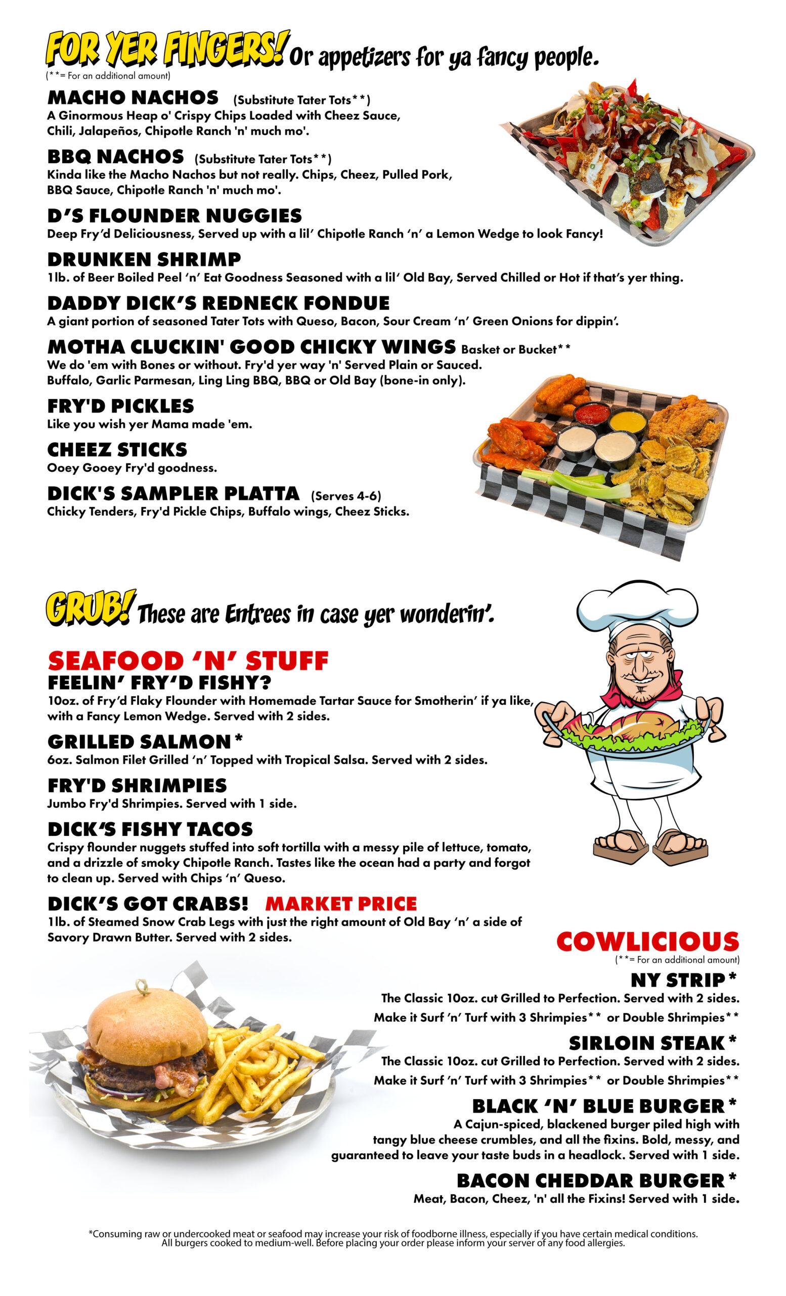 Dick’s Last Resort - Orlando Menu