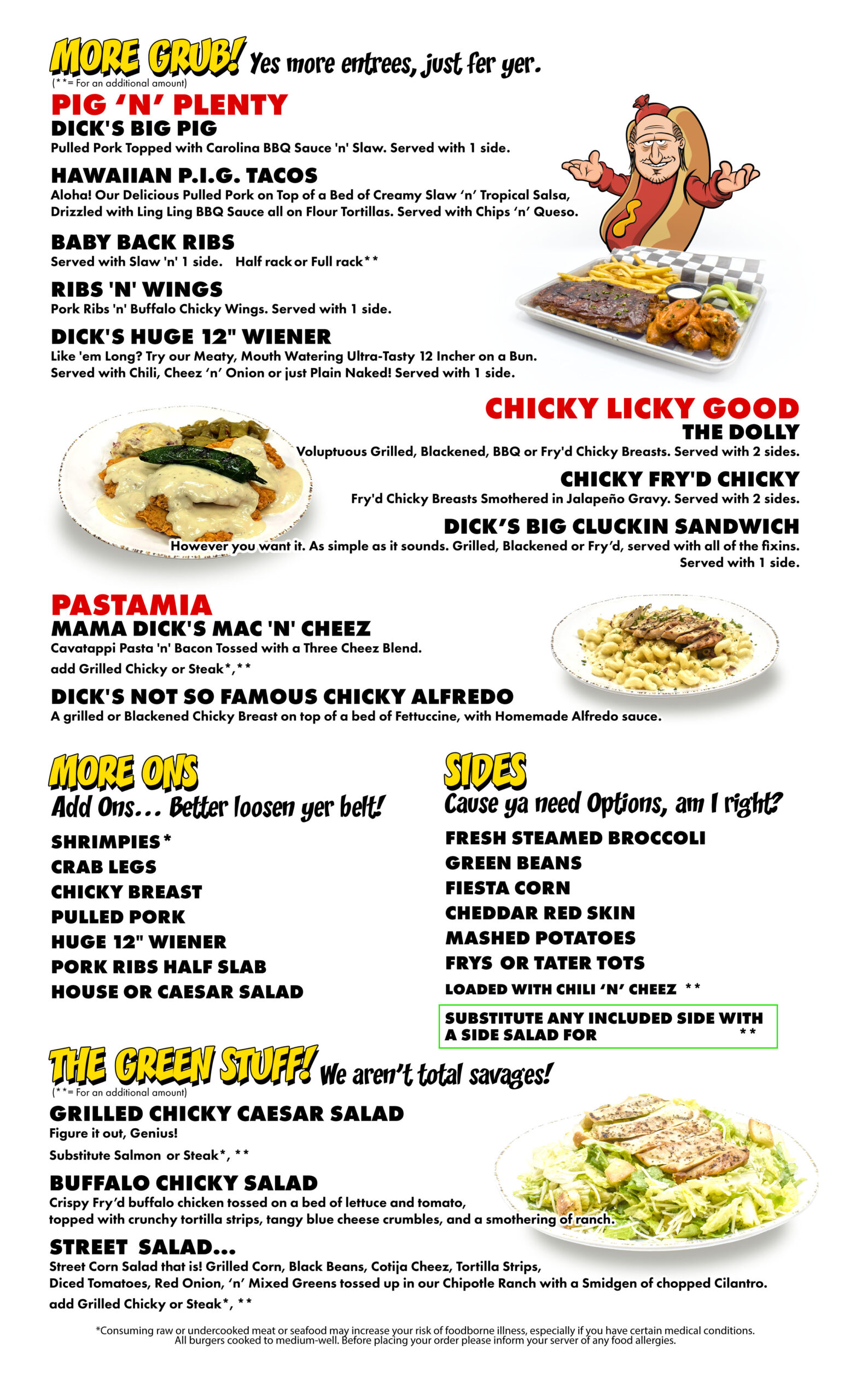 Dick’s Last Resort - Orlando Menu