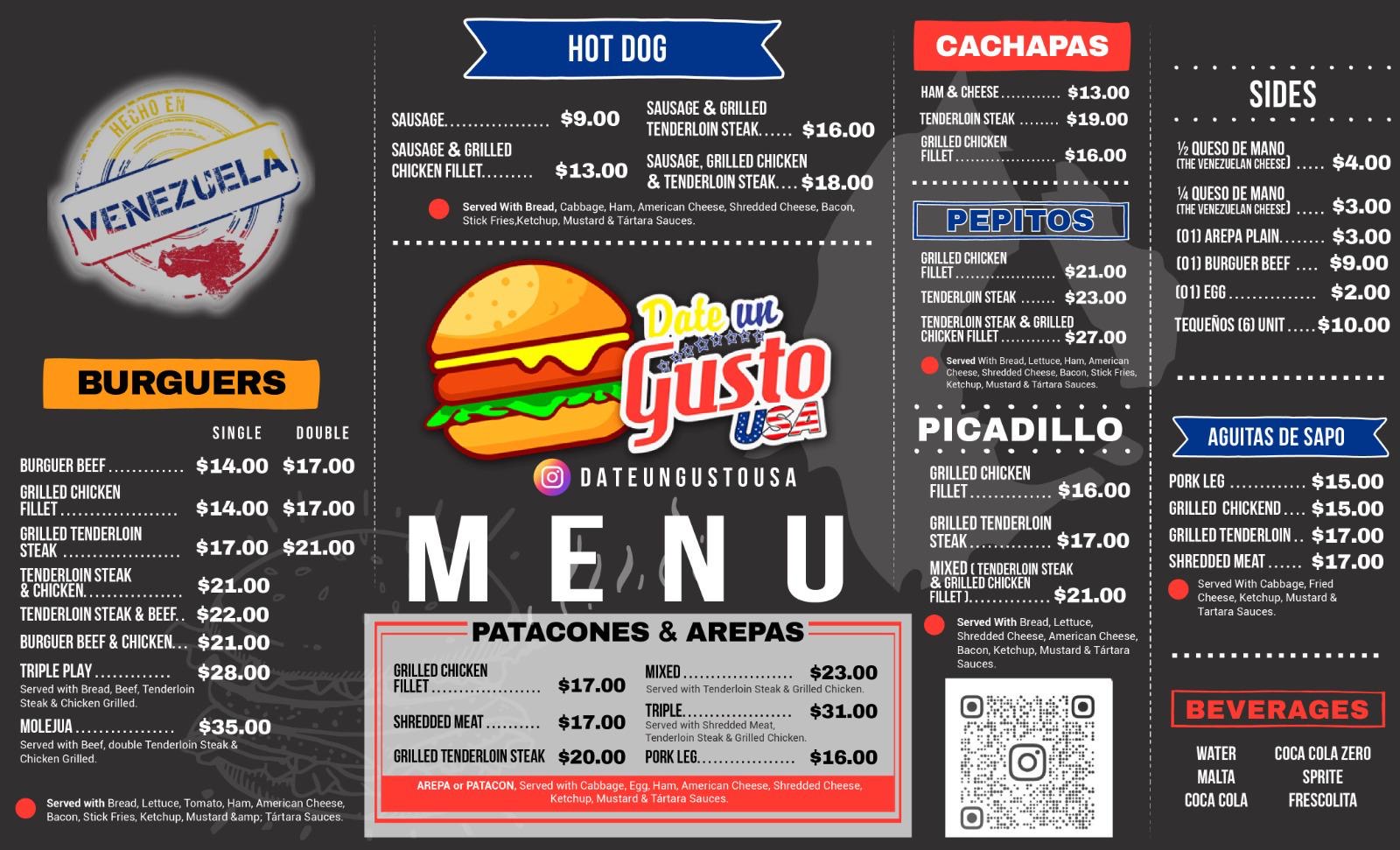 Date un Gusto Orlando Menu