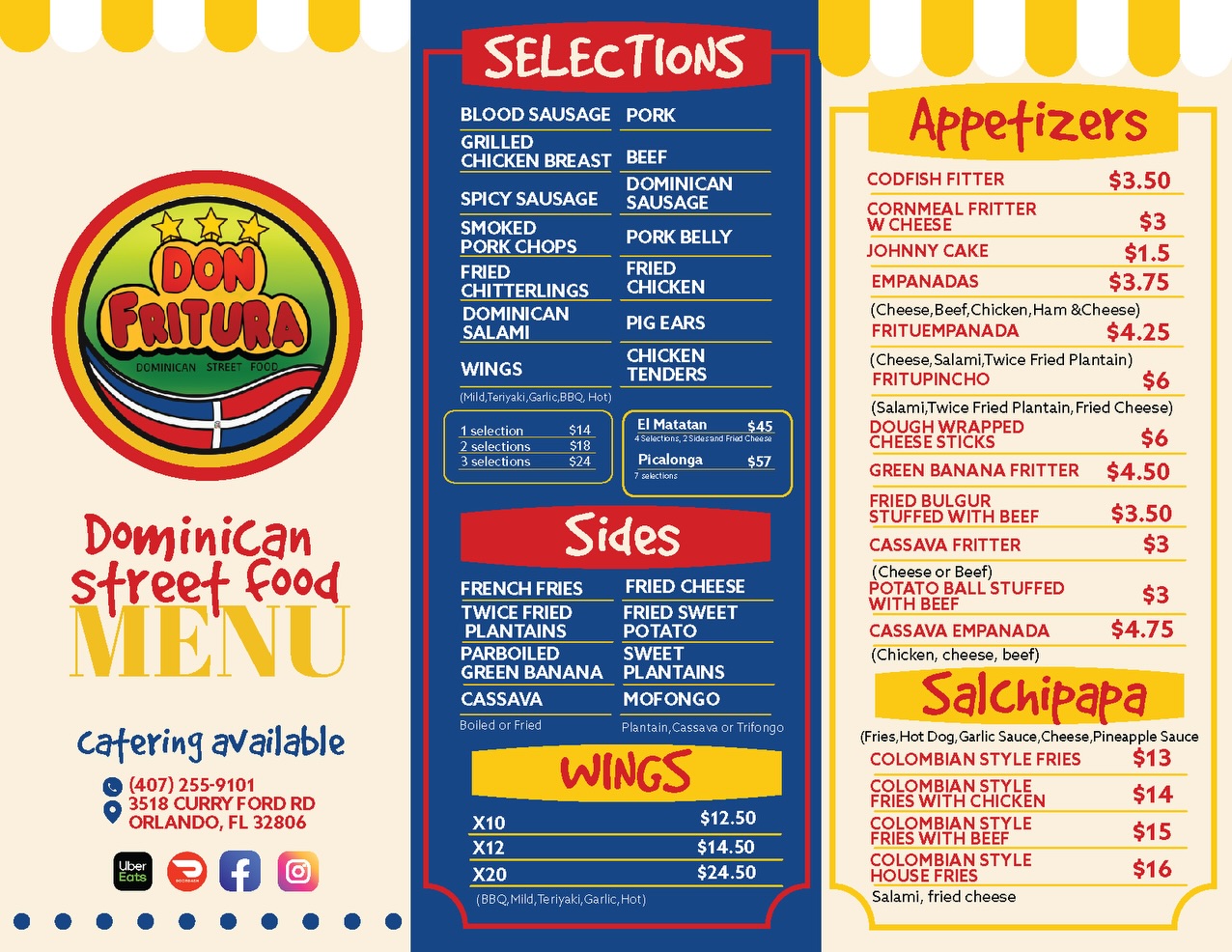 Don Fritura Menu