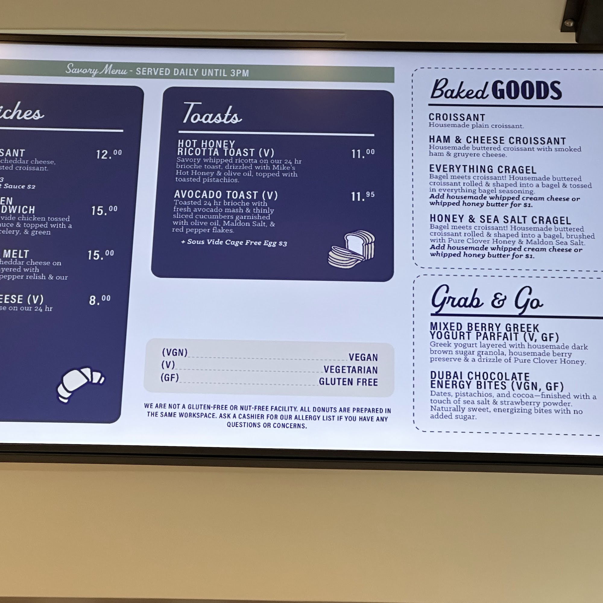 The Salty Donut Menu