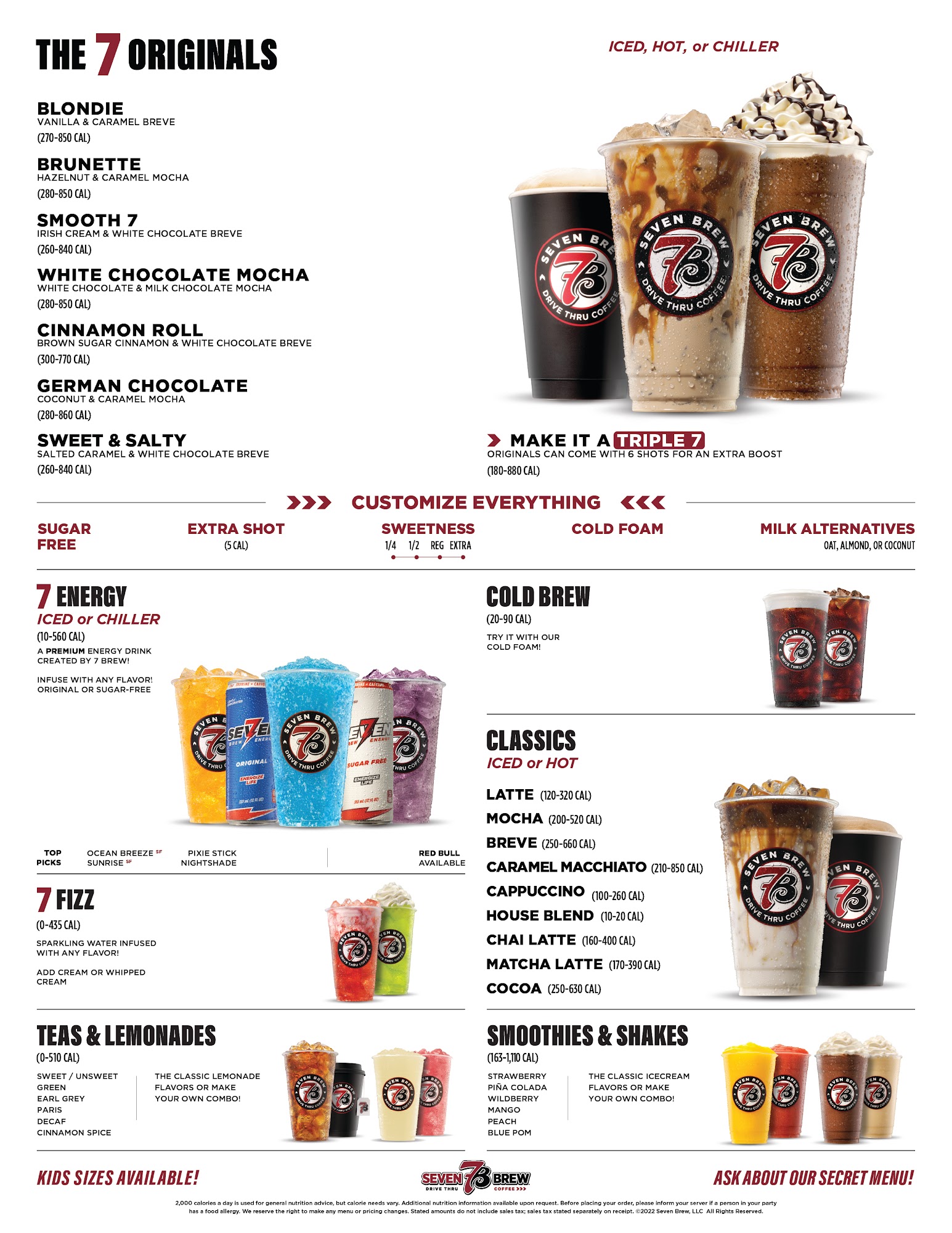 7 Brew Coffee Menu