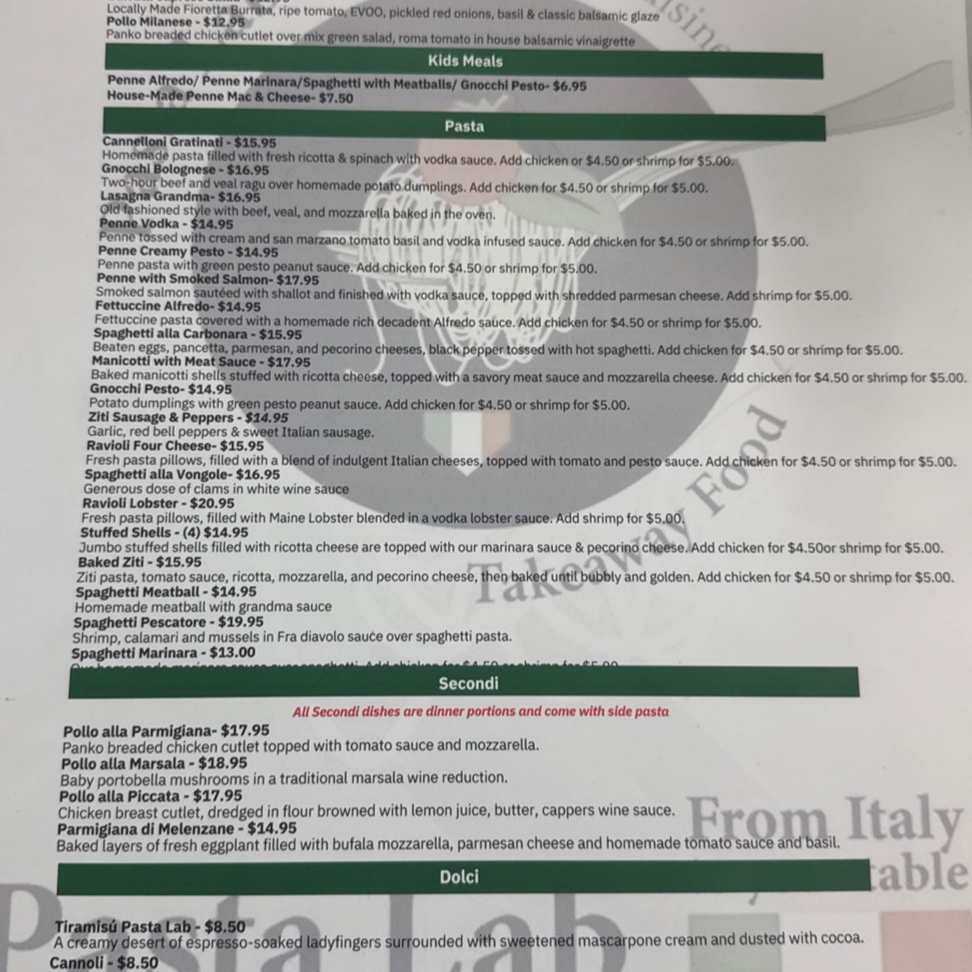 Don Pedro’s Pizzeria & Scoops Menu