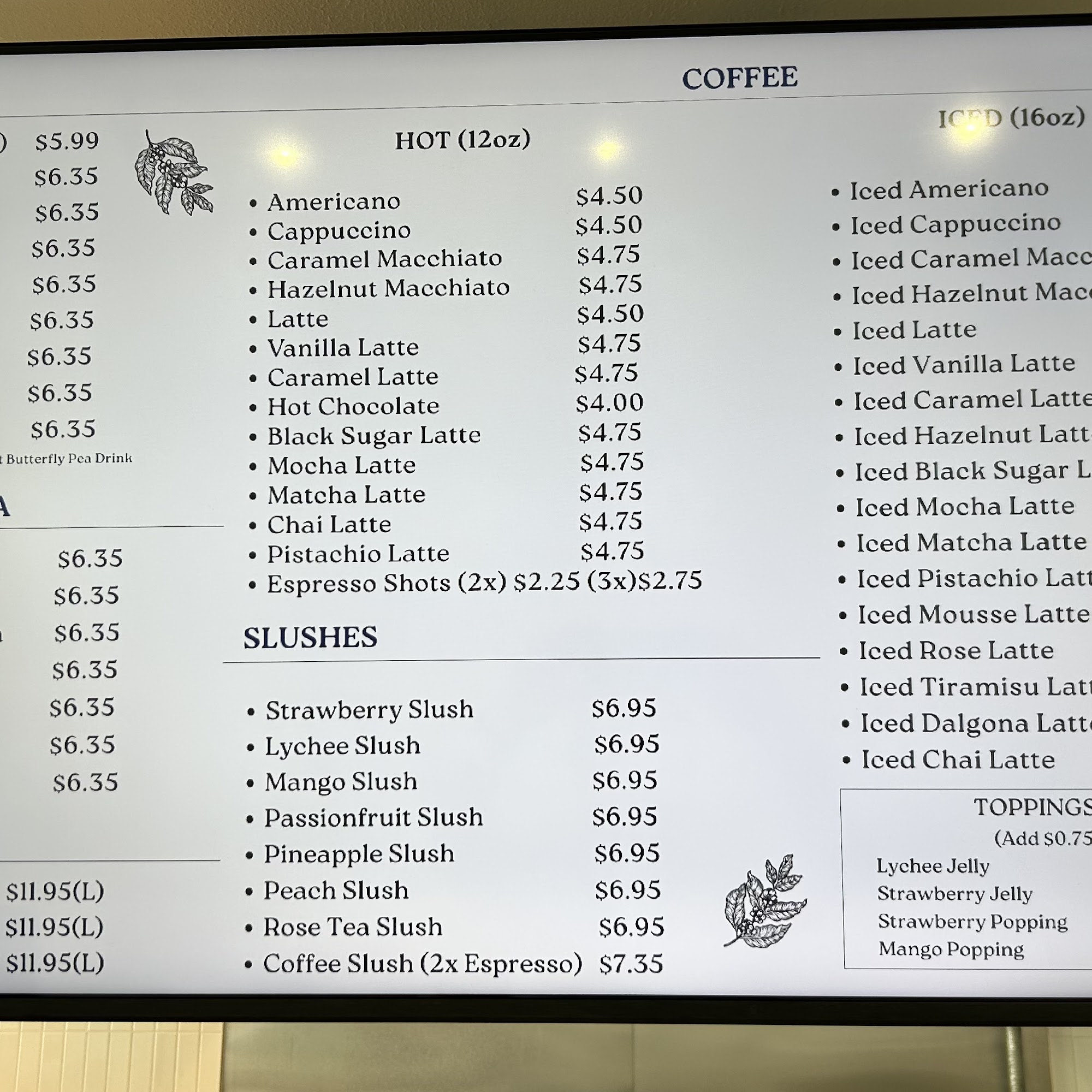 Shokupan Bakehouse Menu