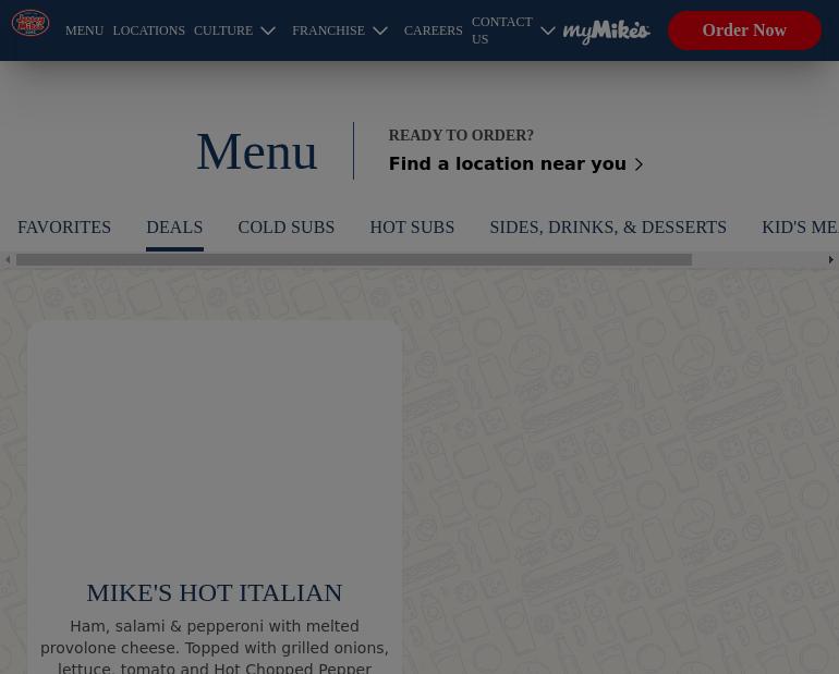 Jersey Mike's Subs Menu