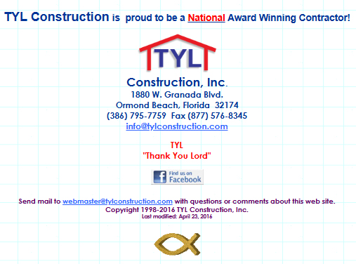 TYL Construction Inc 1880 W Granada Blvd, Ormond Beach Florida 32174