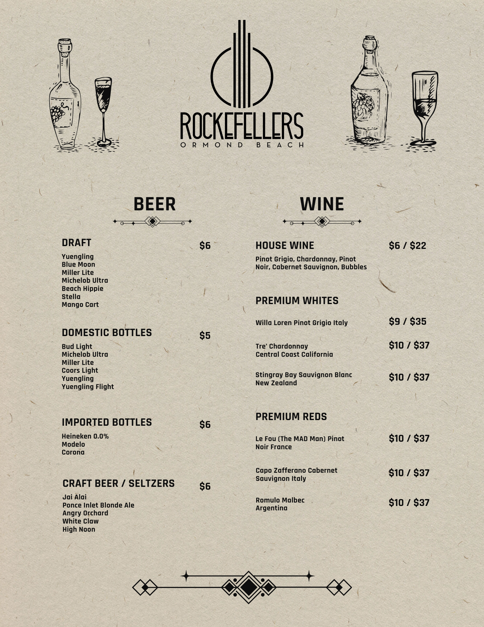 Rockefellers Ormond Menu