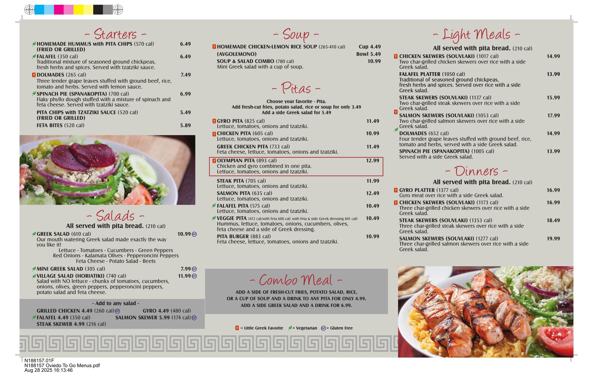 Oviedo Park Pub Menu