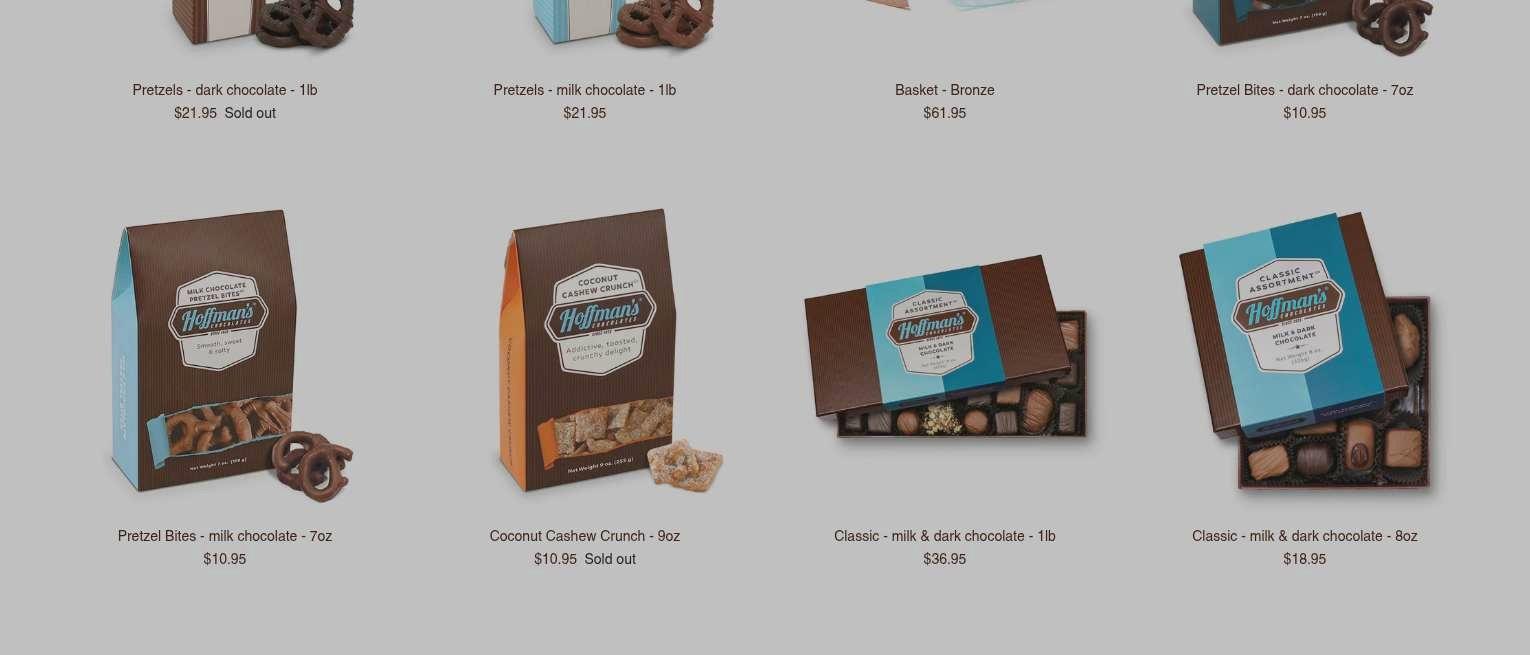 Hoffman's Chocolate Menu