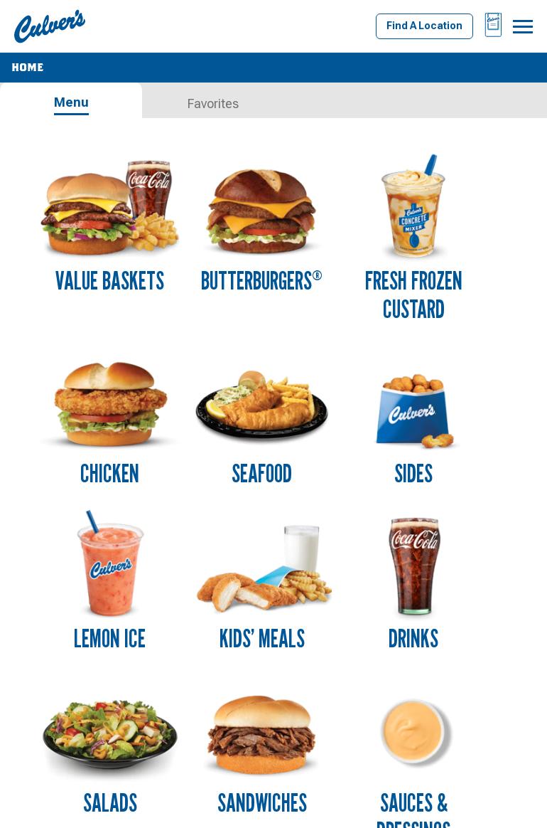 Culver’s Menu