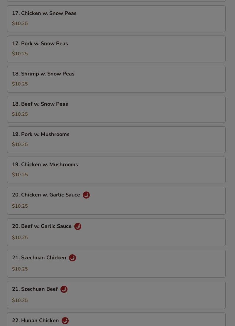 New Jin Jin Buffet Menu