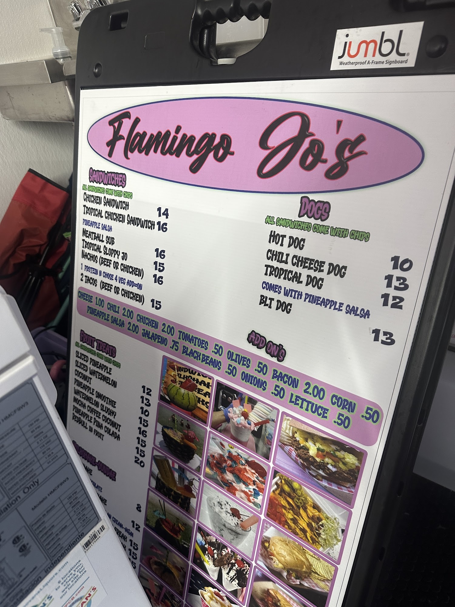 Flamingo Jo’s Menu