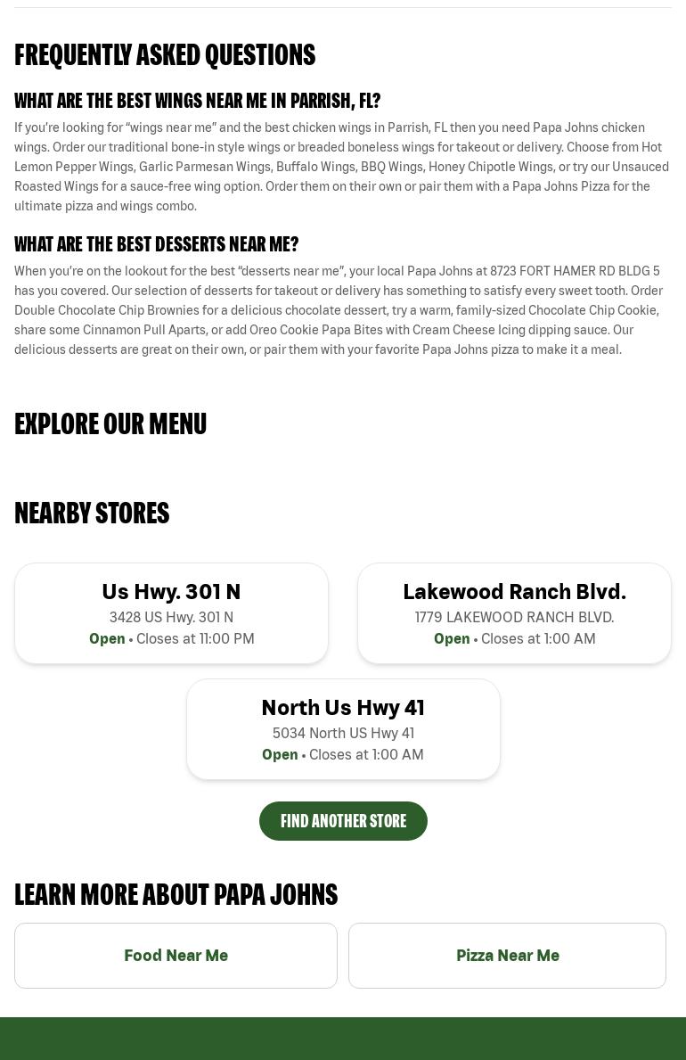 Papa Johns Pizza Menu