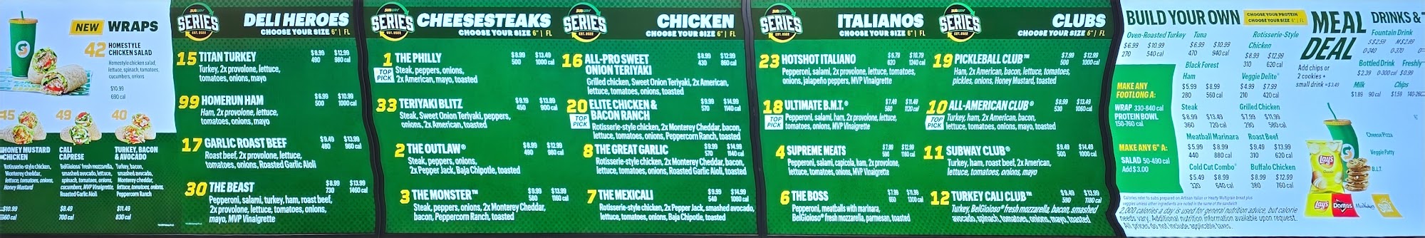 Subway Menu