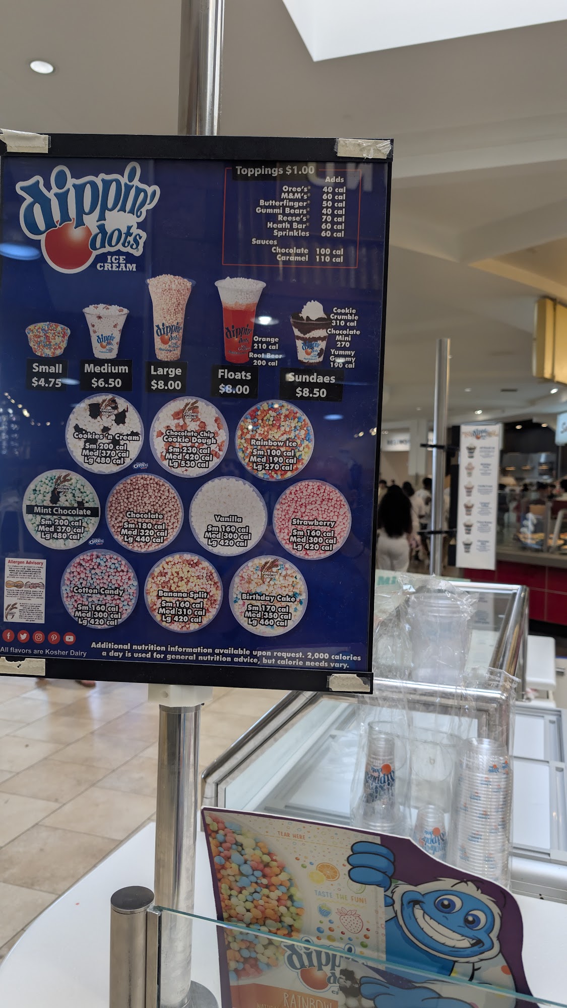 Dippin' Dots Menu