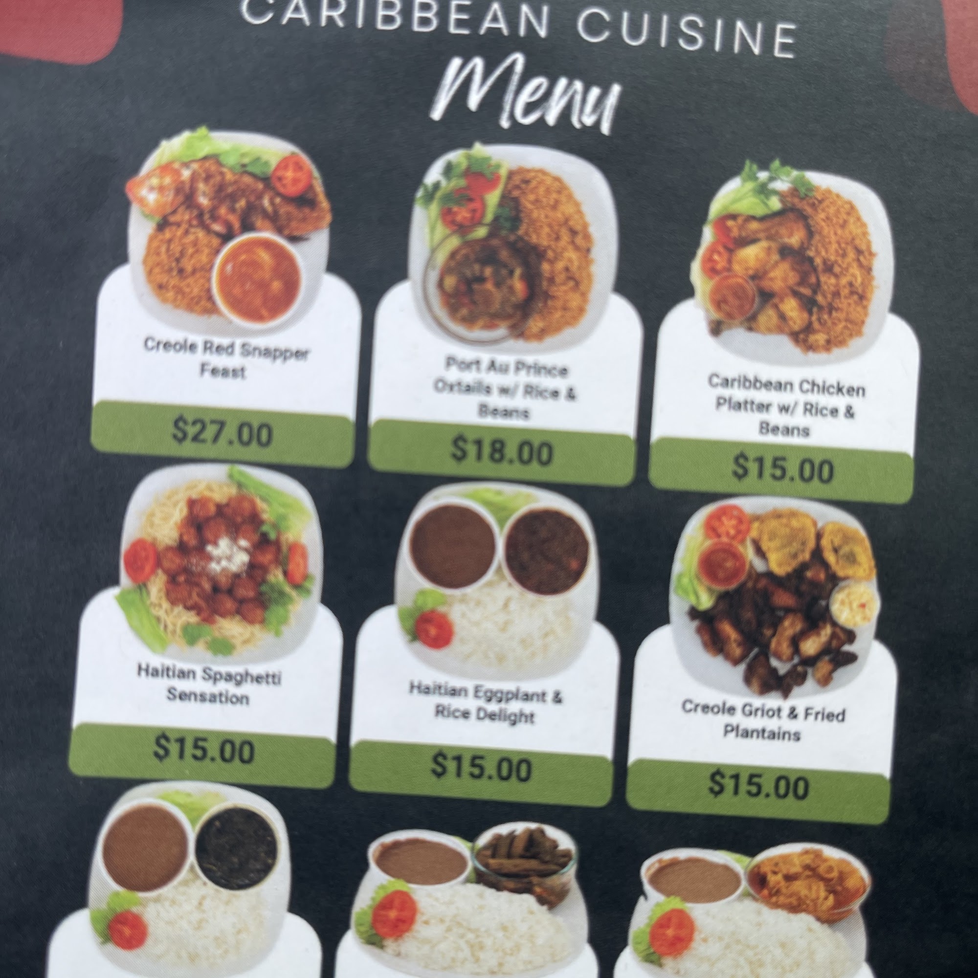 Island Jam Caribbean Menu