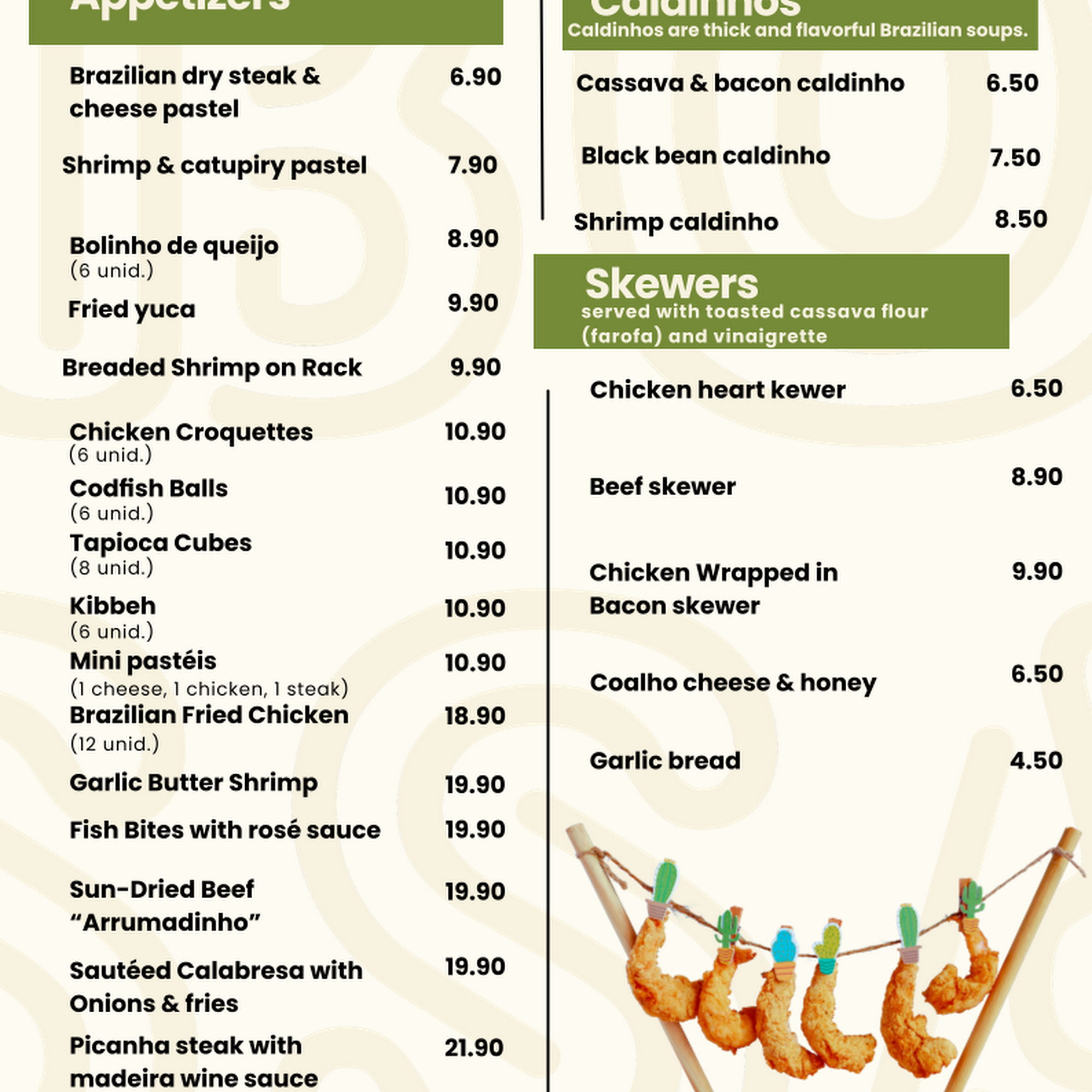 Boteco Bossa Nova Menu