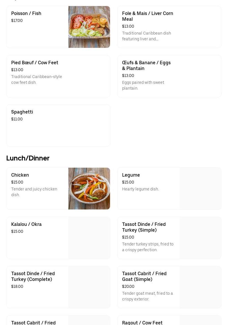 Forgues Caribbean Restaurant LLC Menu