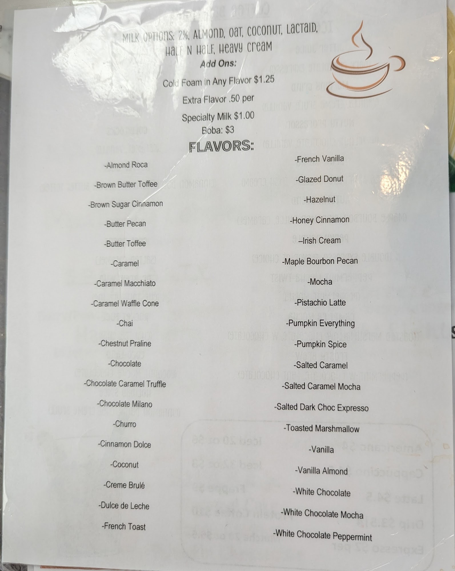 Herbalife - St. Joe Nutrition Menu