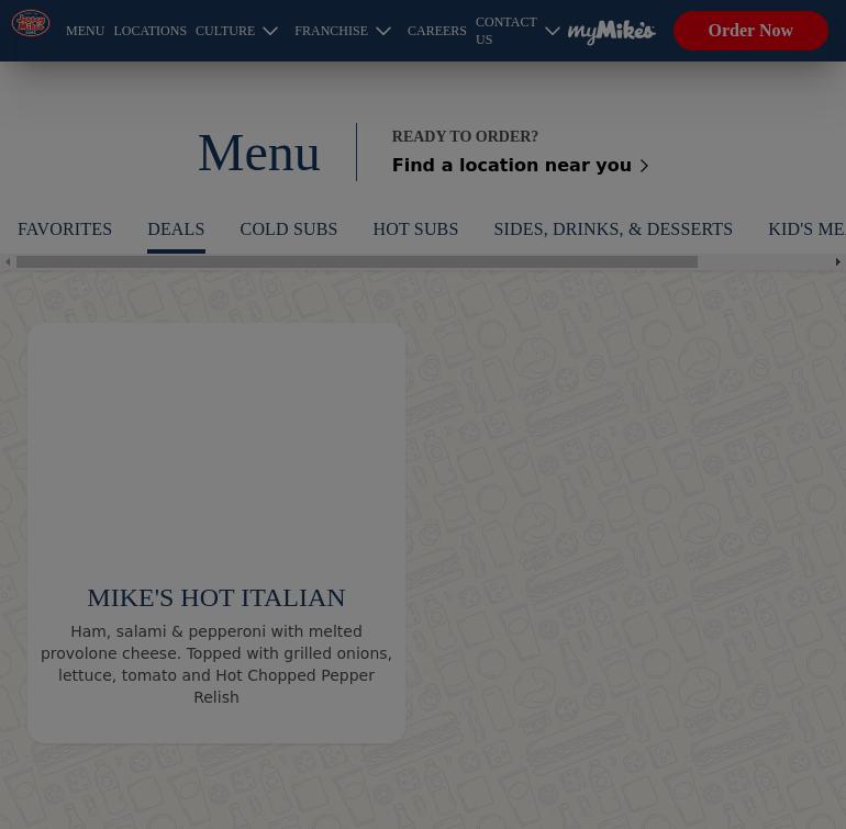 Jersey Mike's Subs Menu