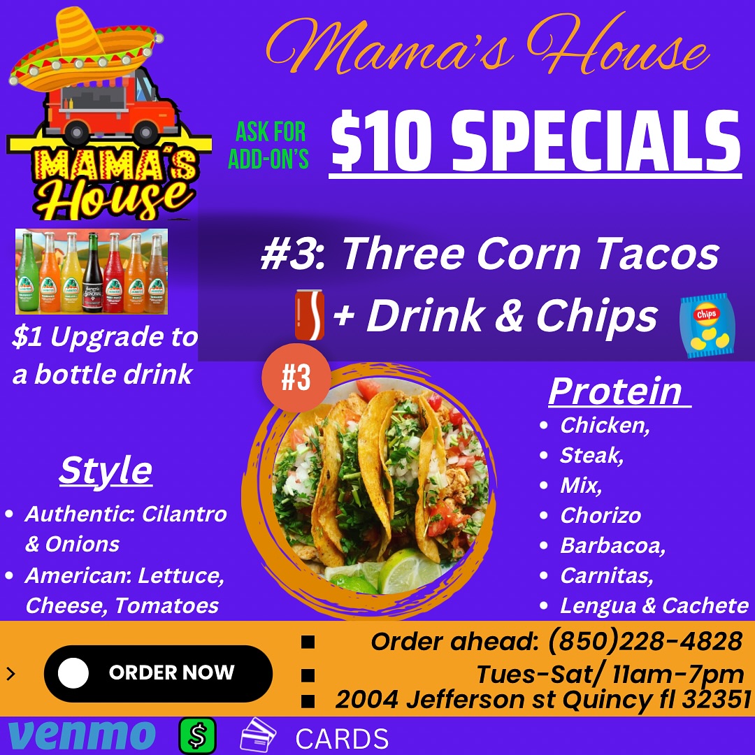 Mama's House Menu