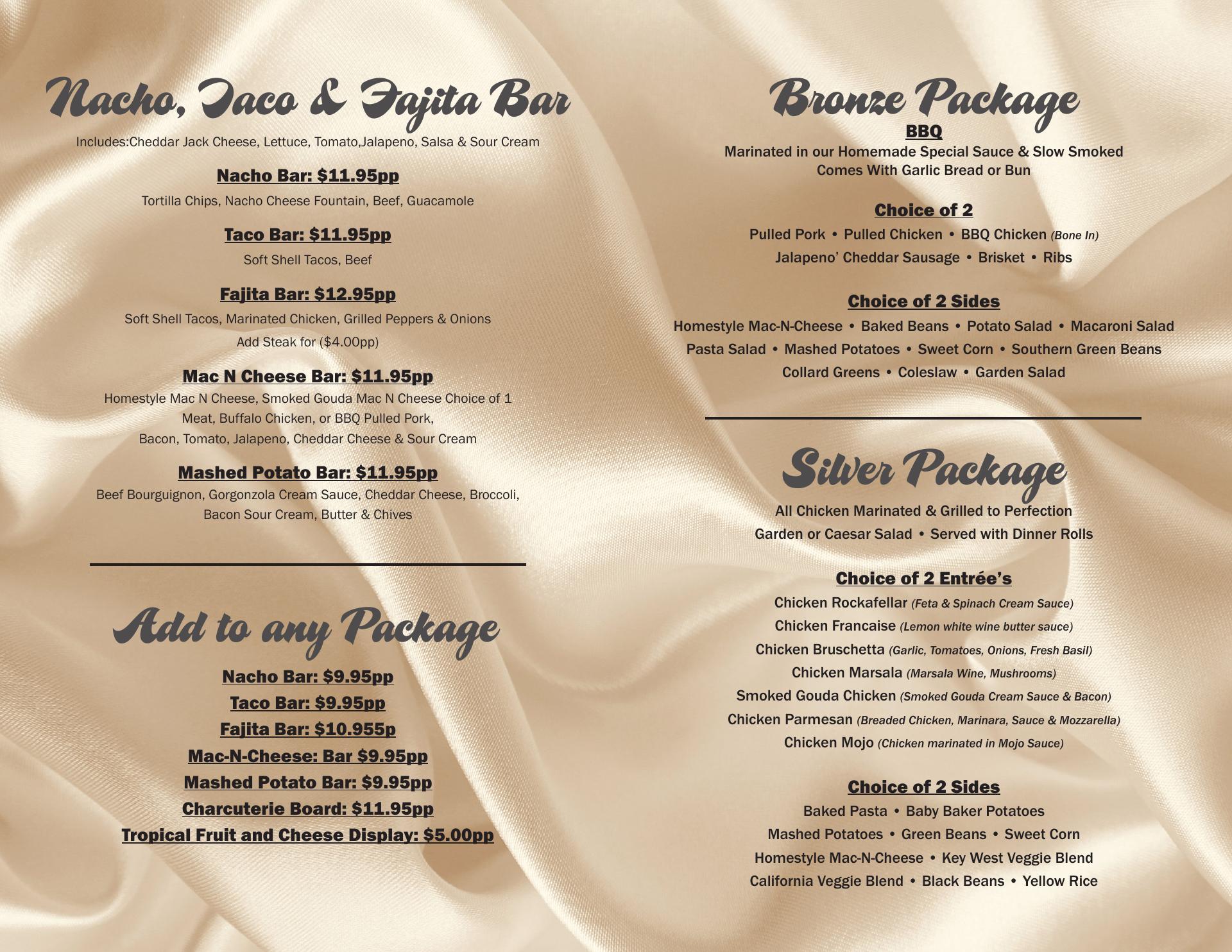 Coastal Catering Menu