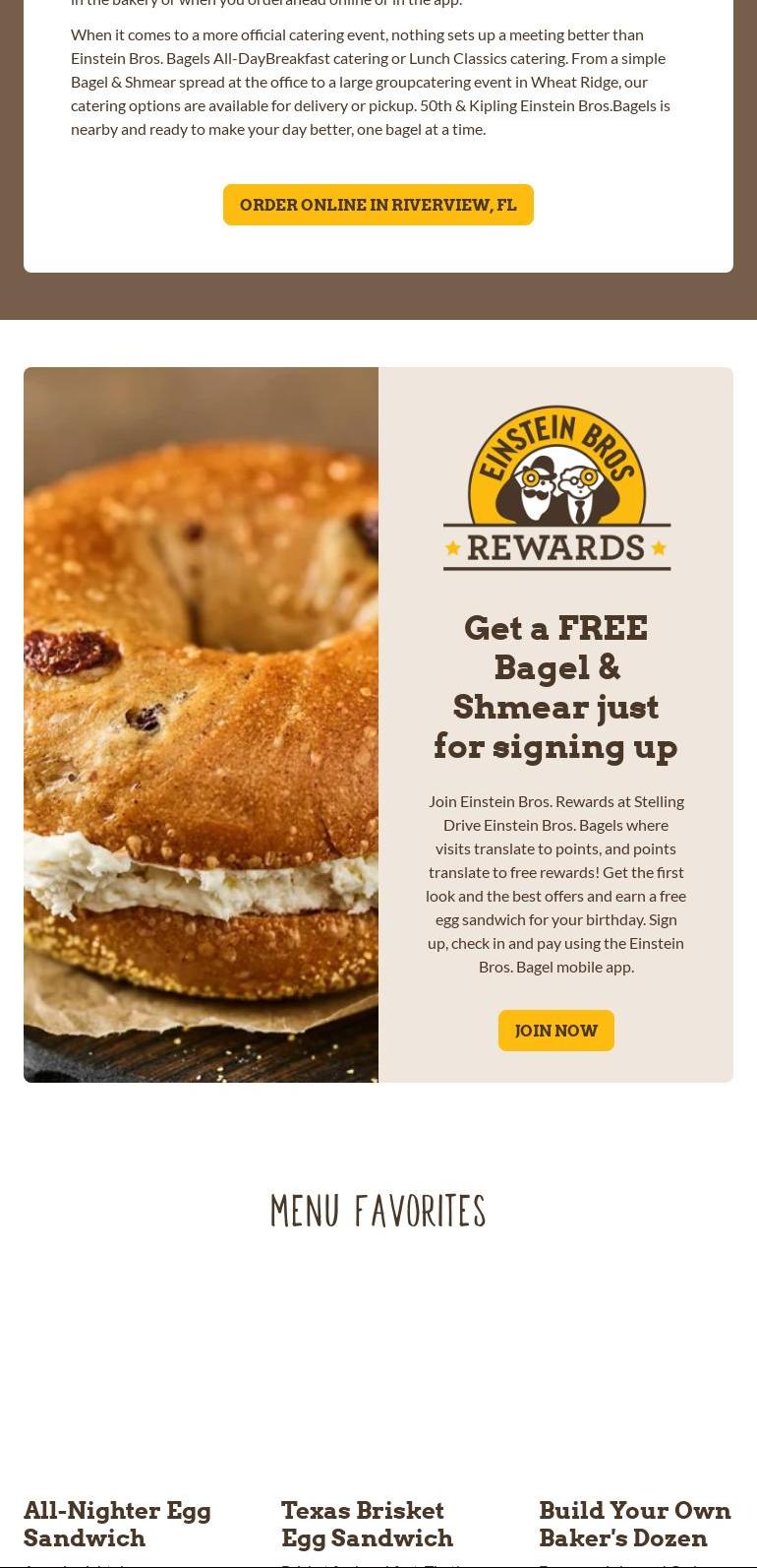 Einstein Bros. Bagels Menu
