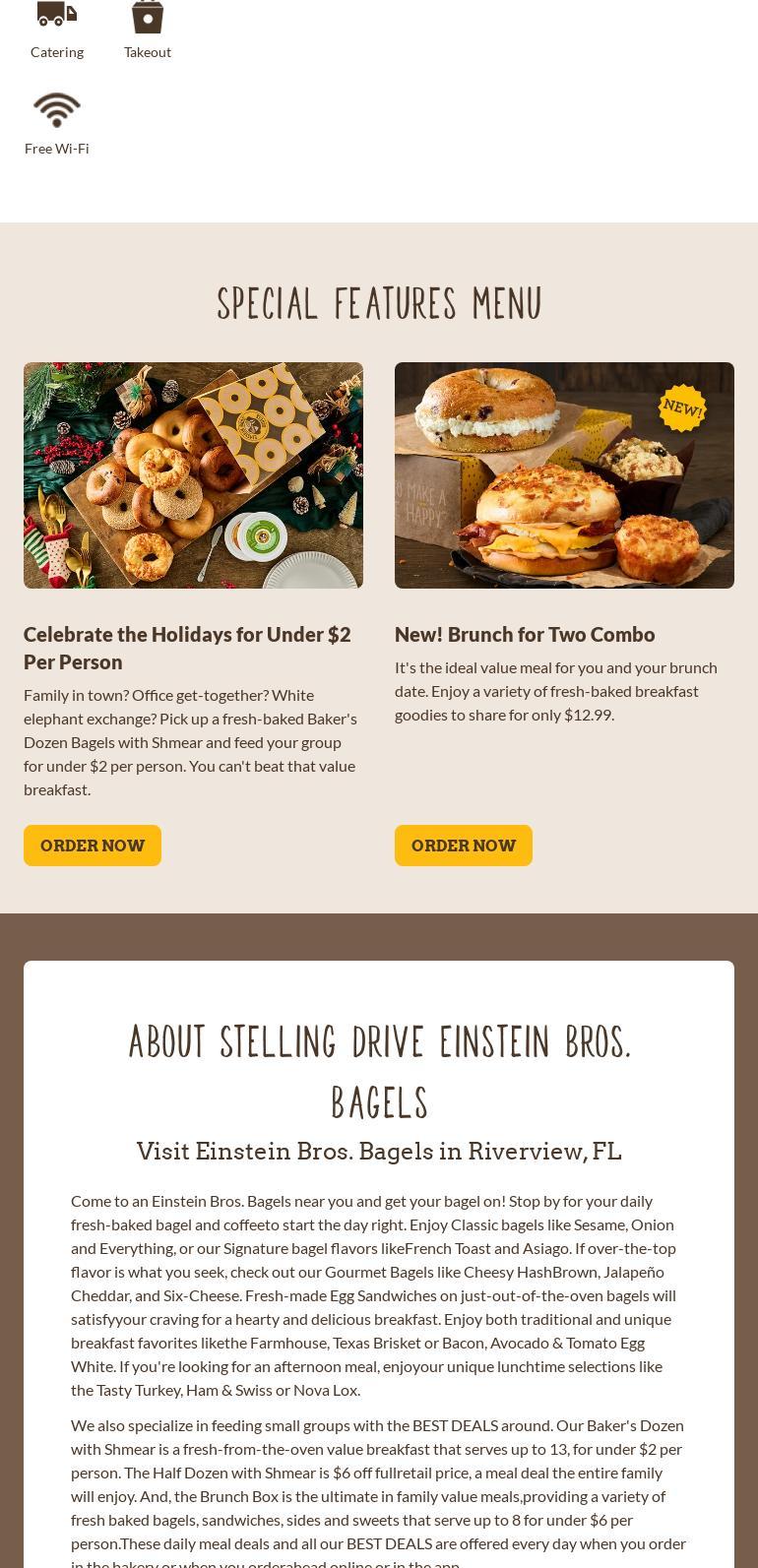 Einstein Bros. Bagels Menu