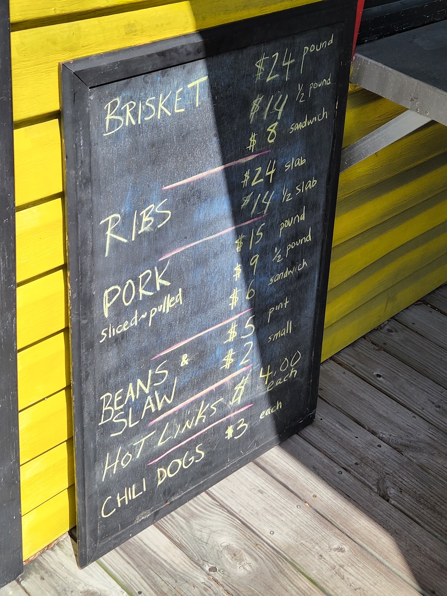 Shaws Smoke Shack Barbecue Menu