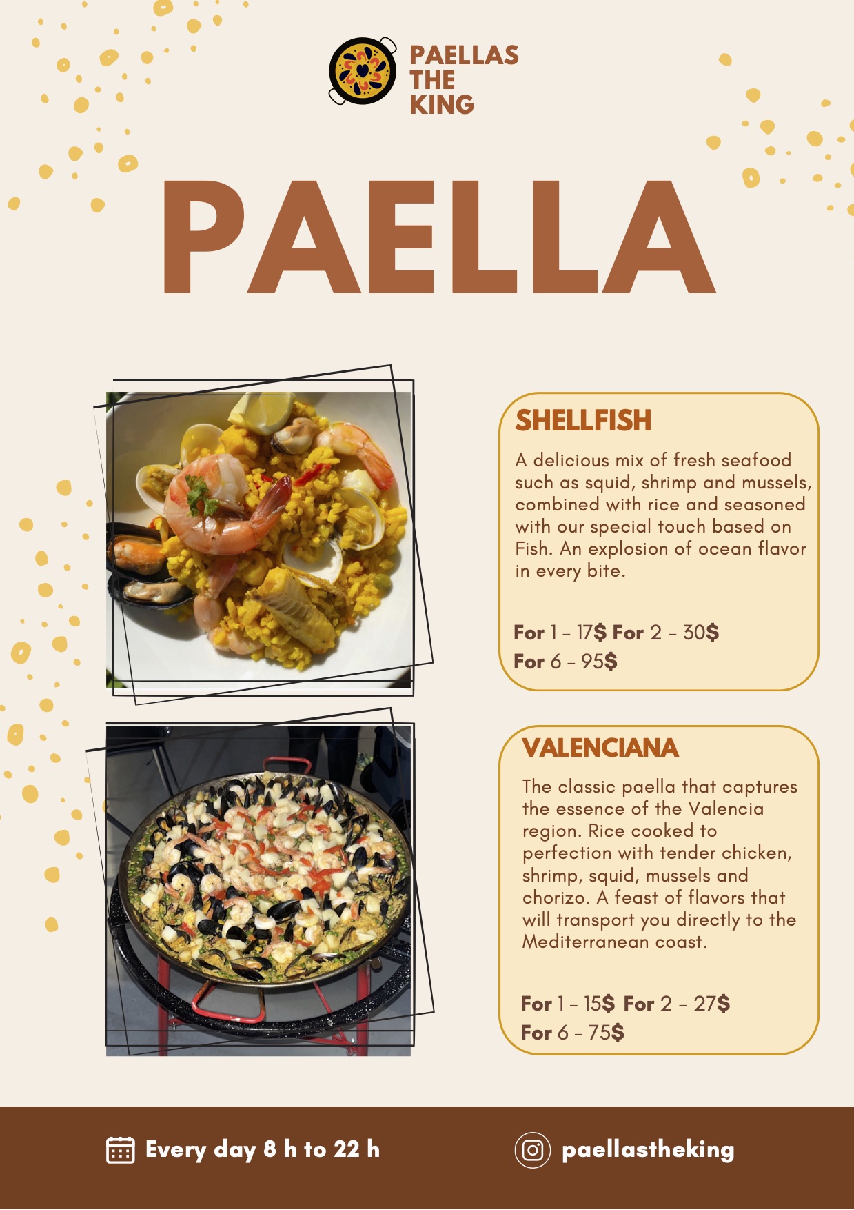 Paellas The King Menu