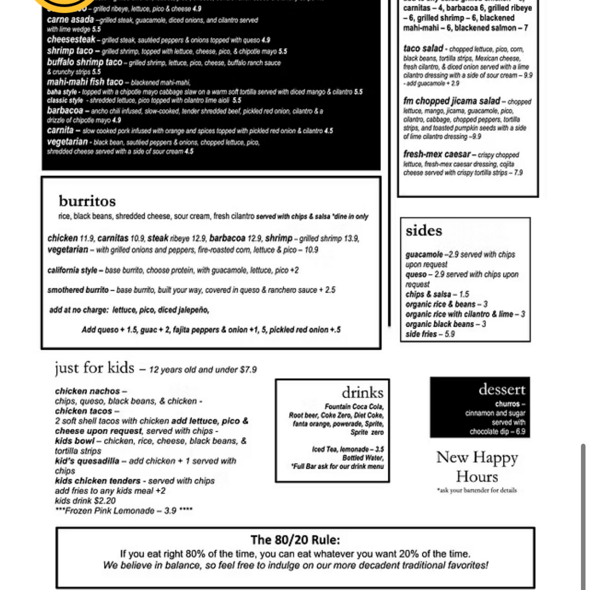 Fresh-Mex & Co. Menu